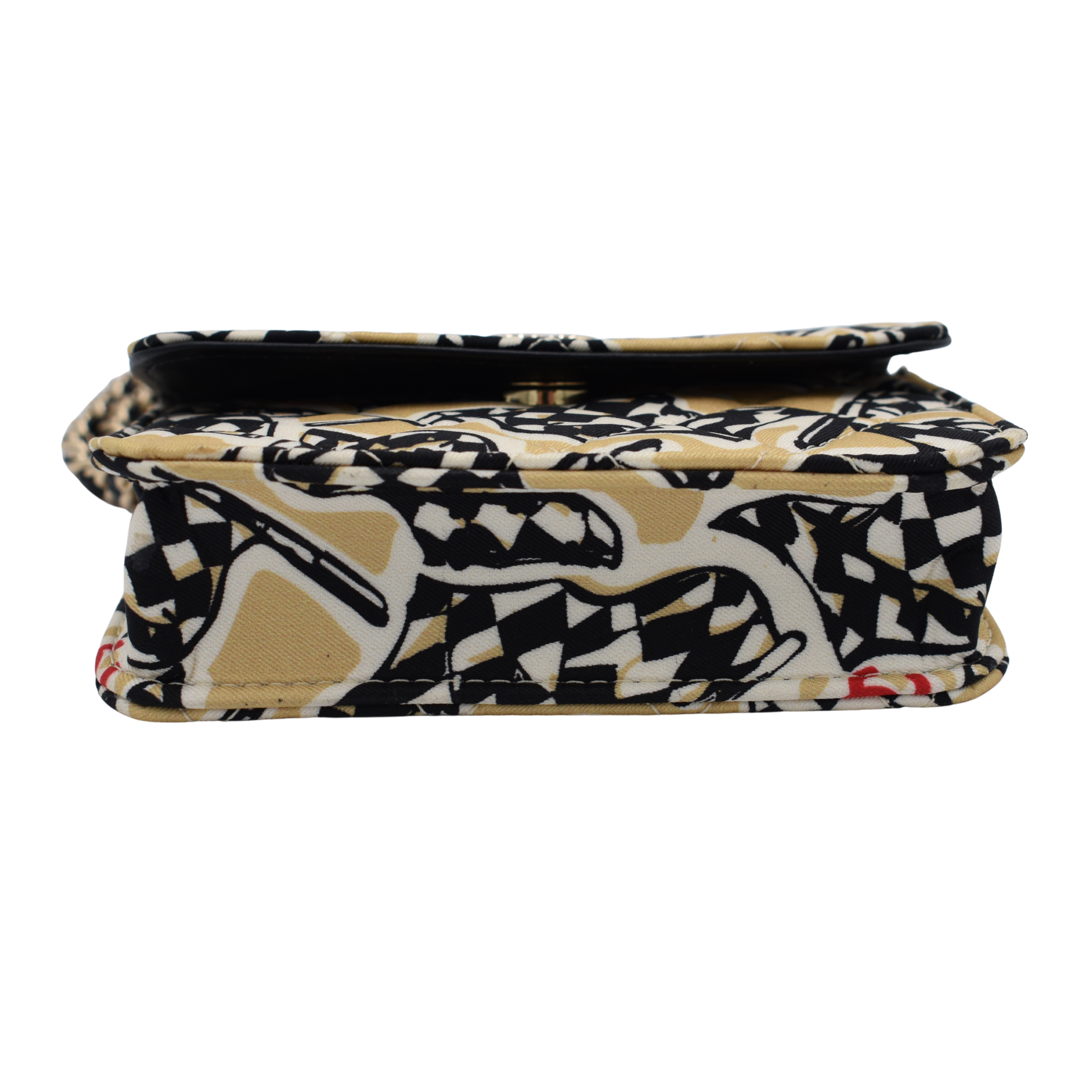 Check Flag Printed Mini Bag on Chain
