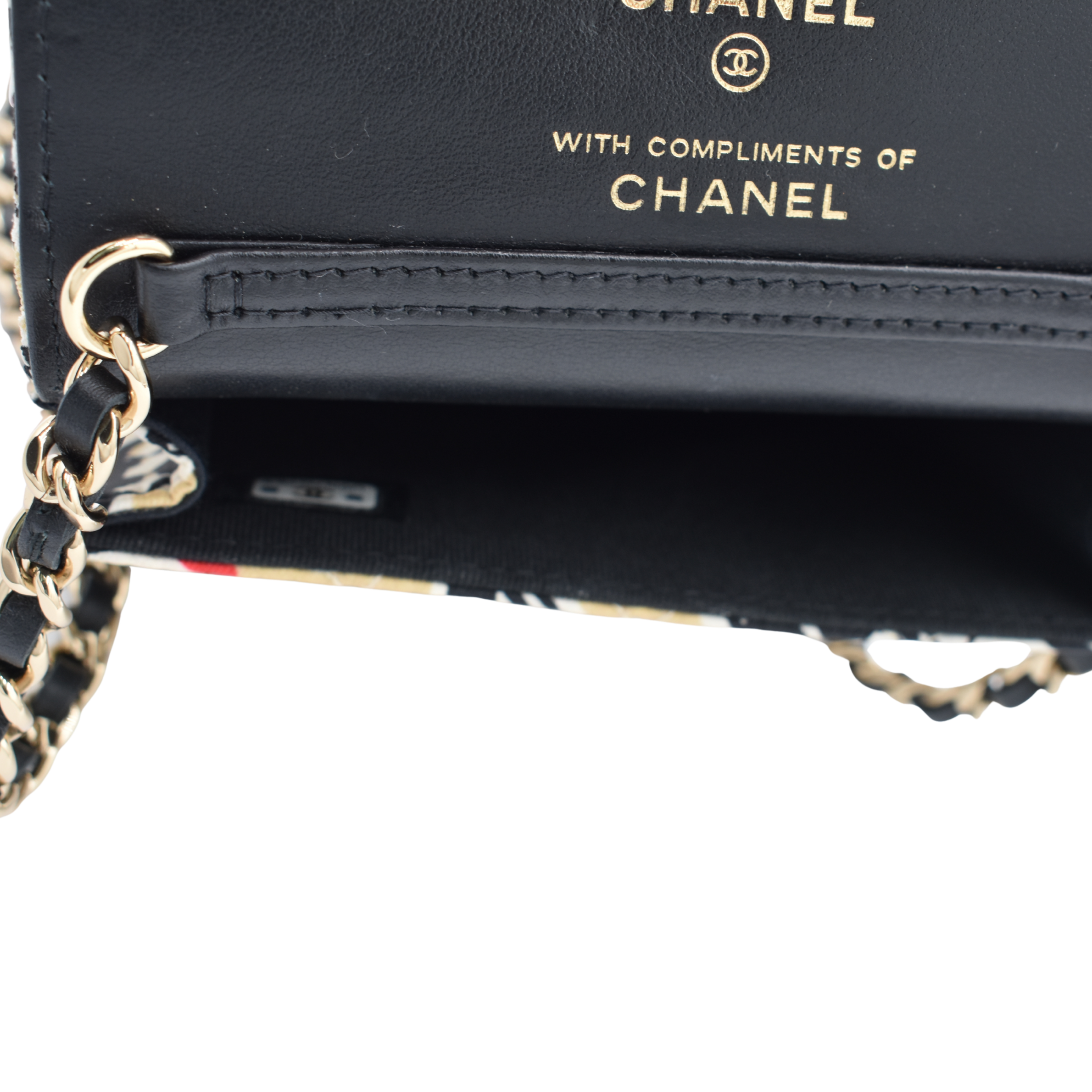 Check Flag Printed Mini Bag on Chain