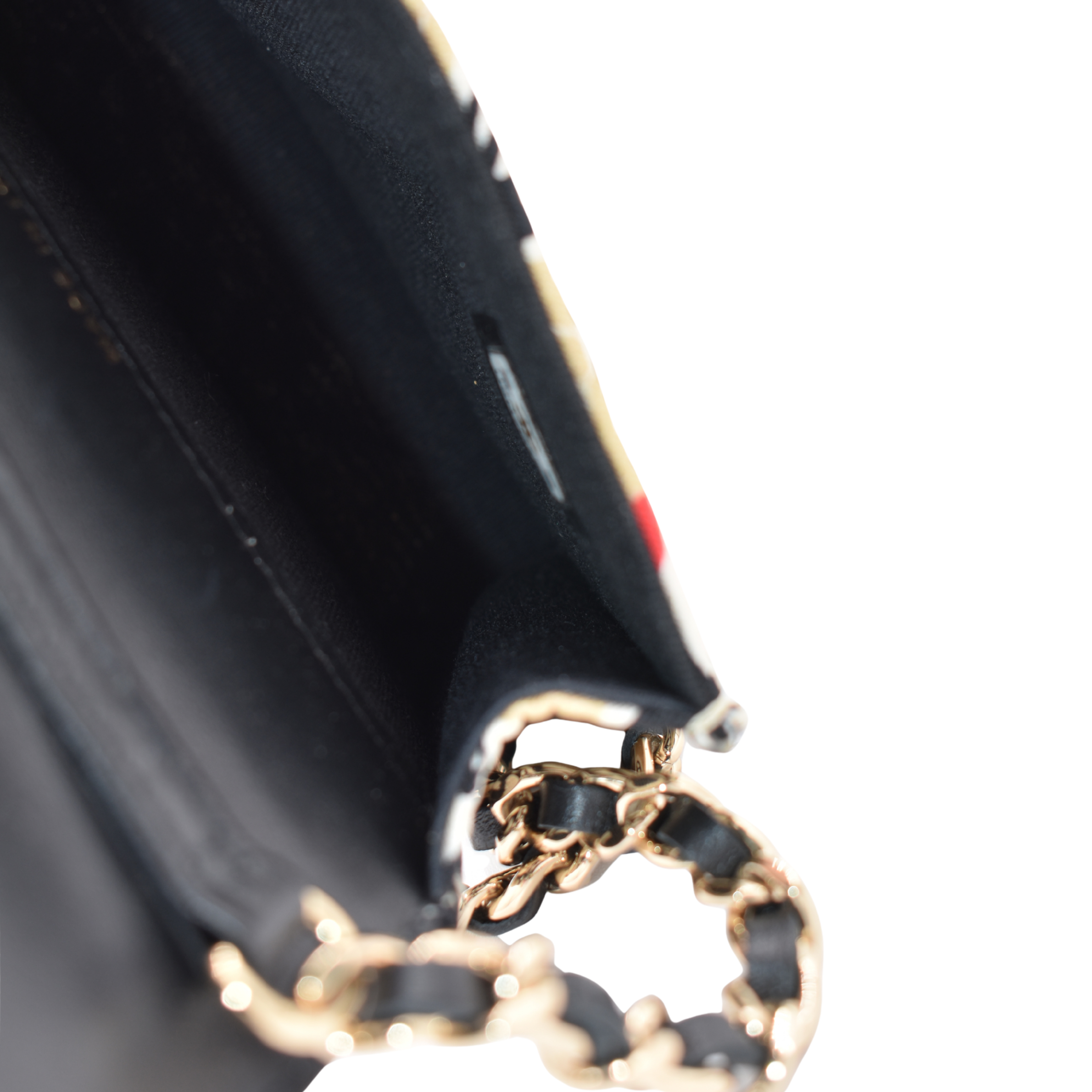 Check Flag Printed Mini Bag on Chain