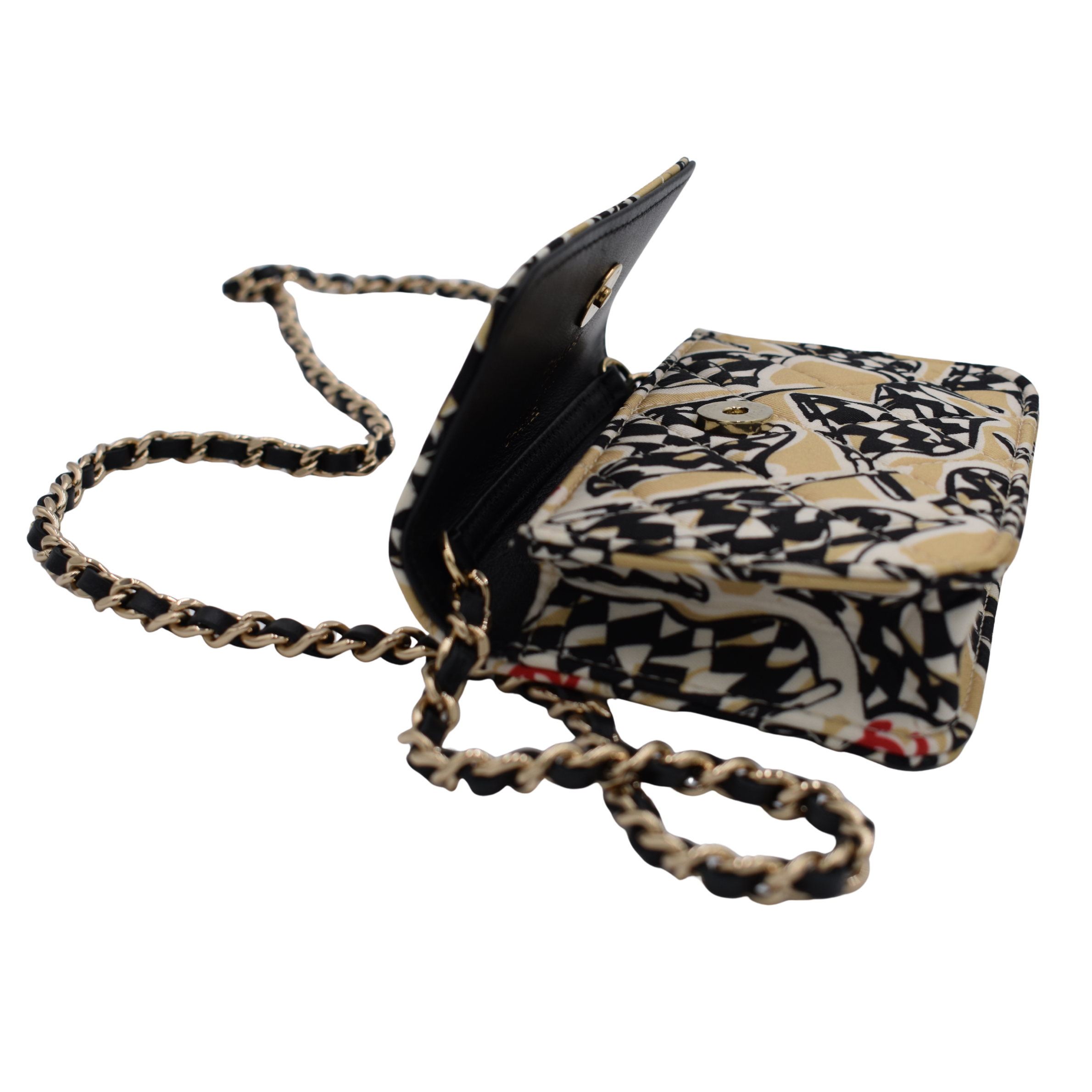 Check Flag Printed Mini Bag on Chain