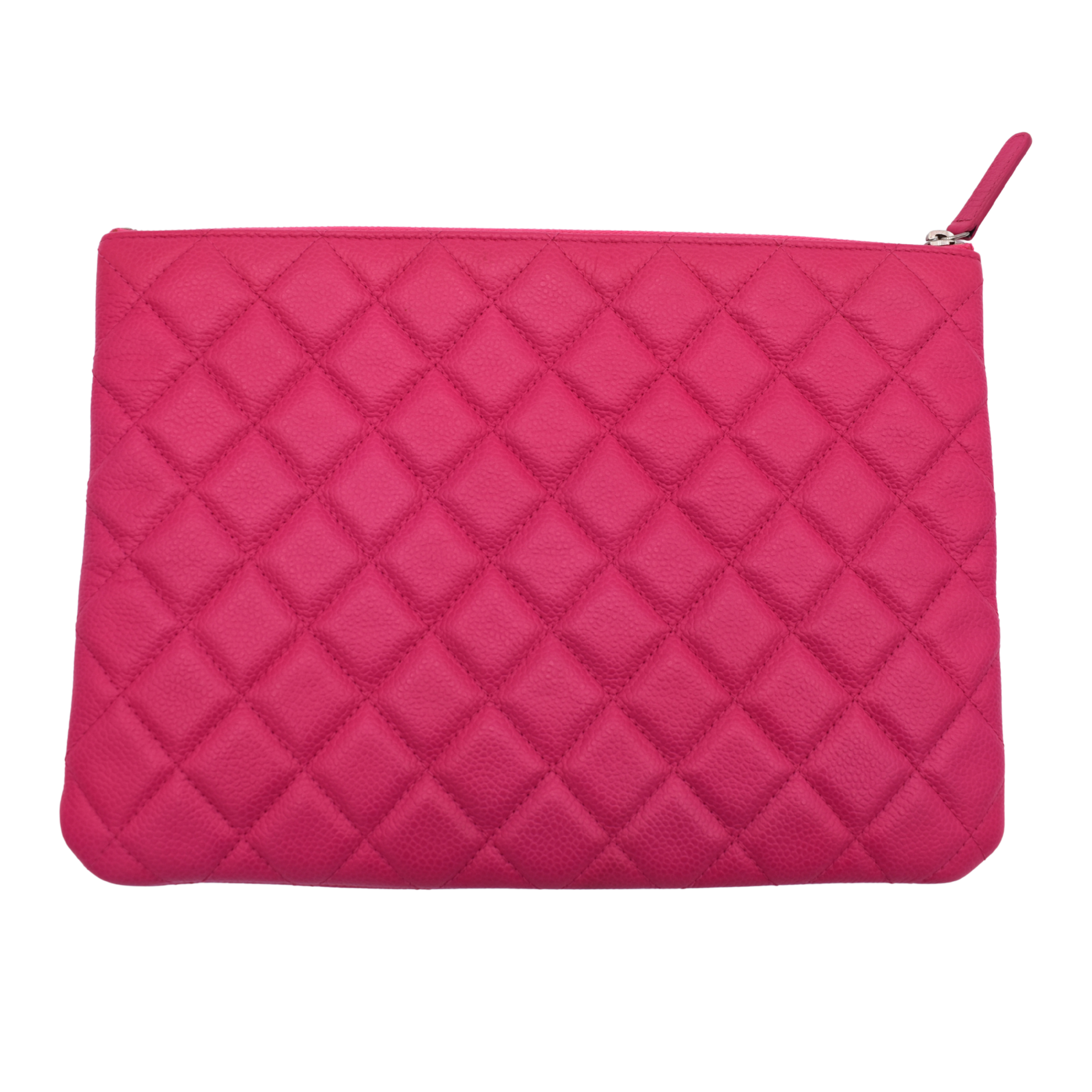 Pink Quilted Caviar Zip Pouch