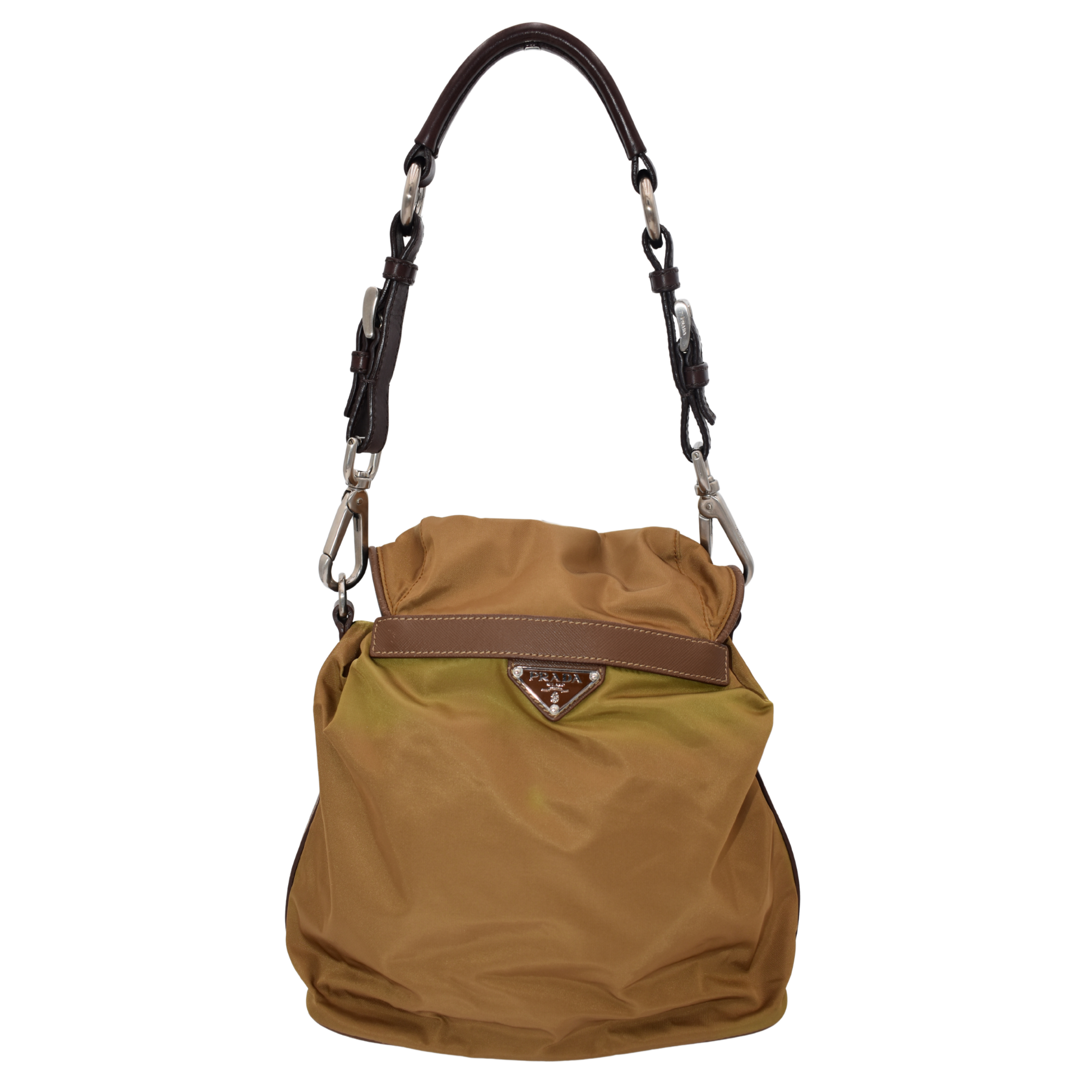 Nylon Brown Backpack