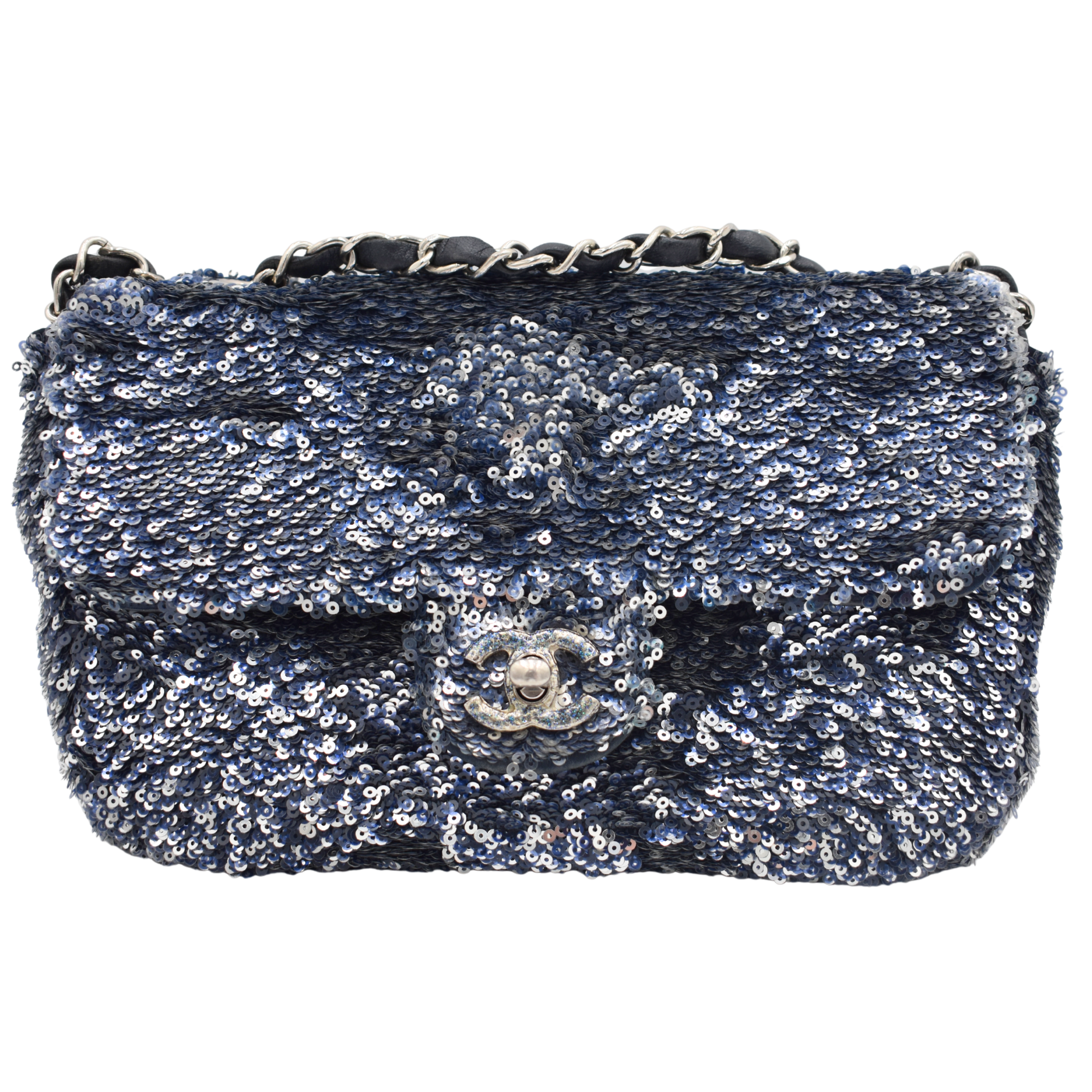 Blue/Silver Sequin Single Flap