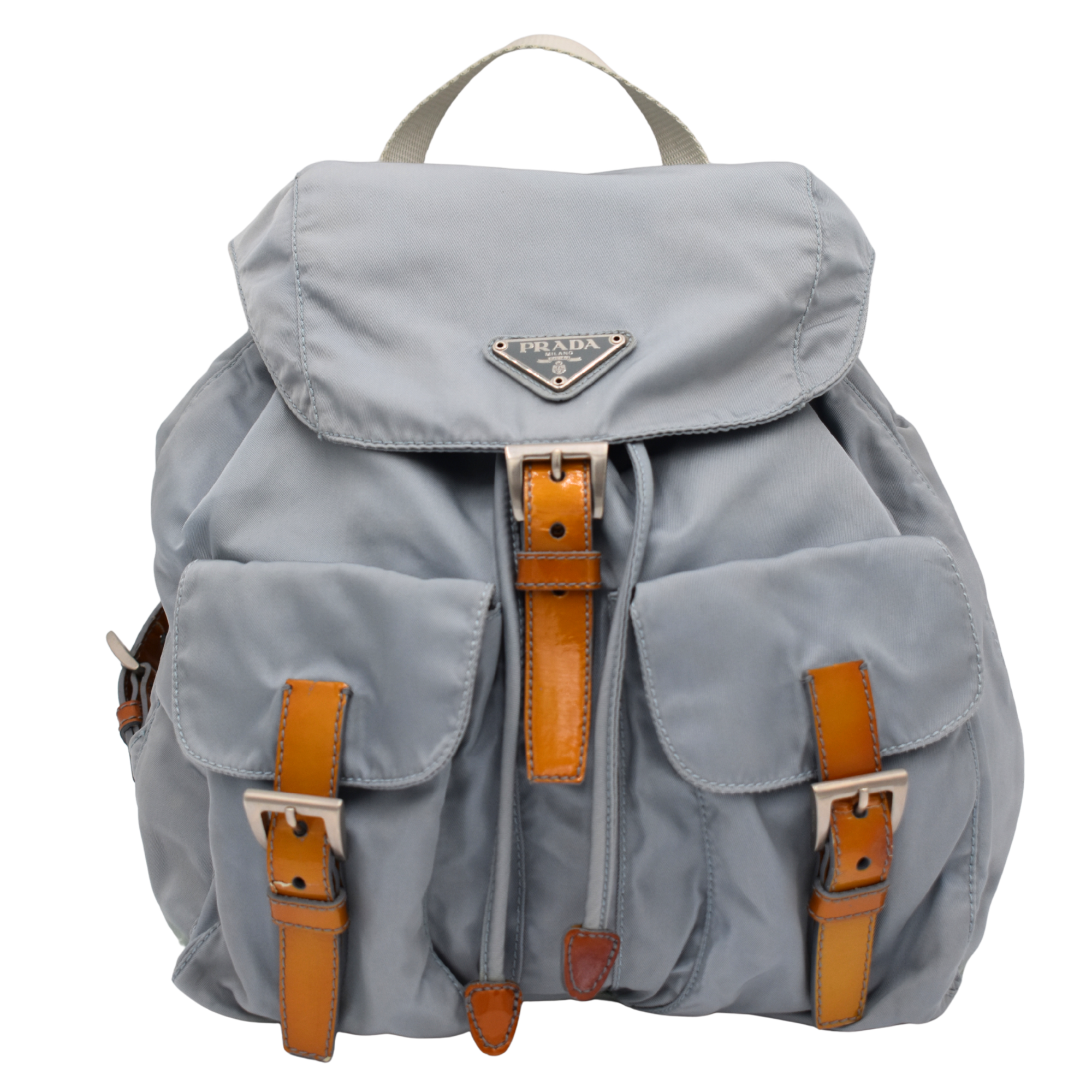 Nylon Light Blue Backpack
