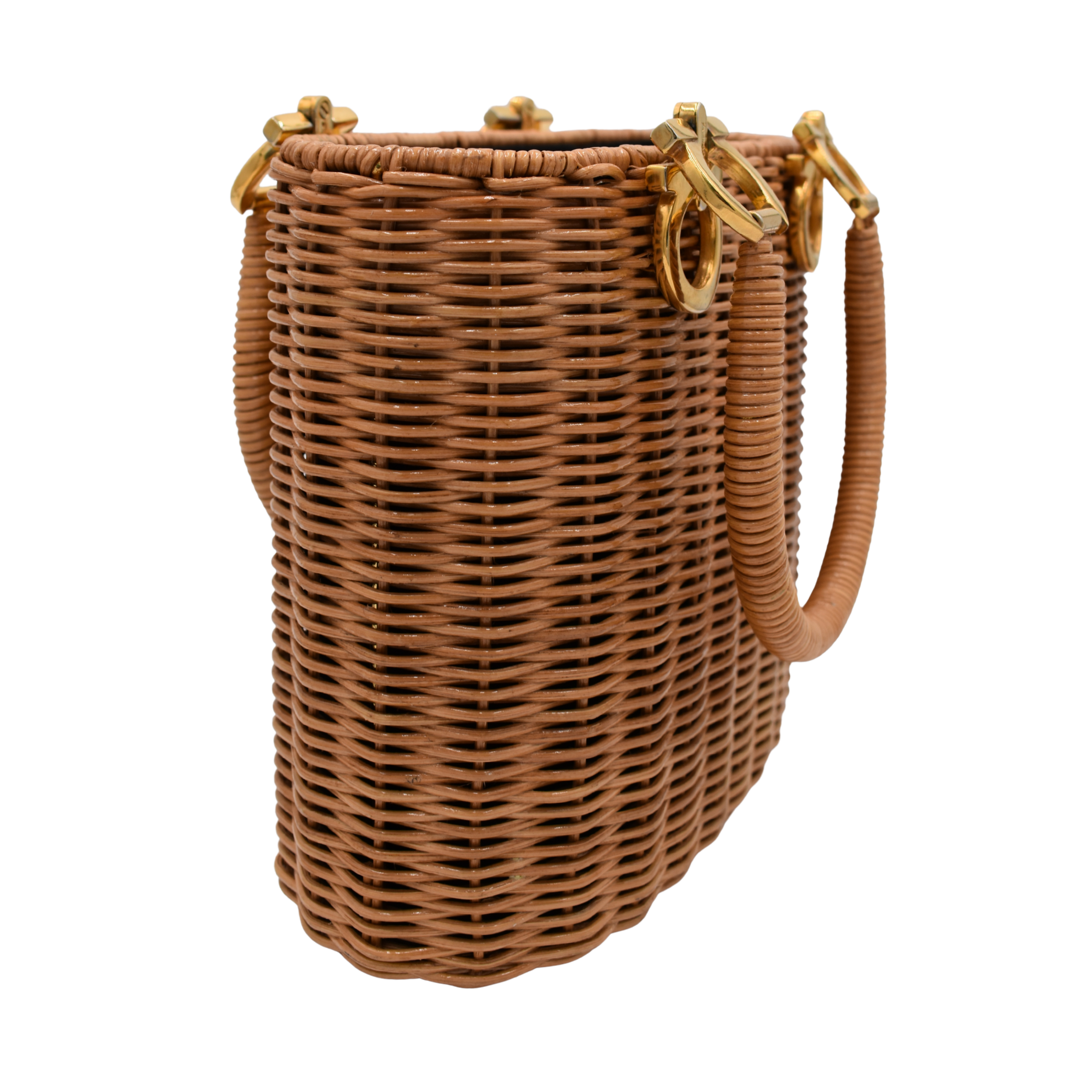 Rattan Top Handle Bag