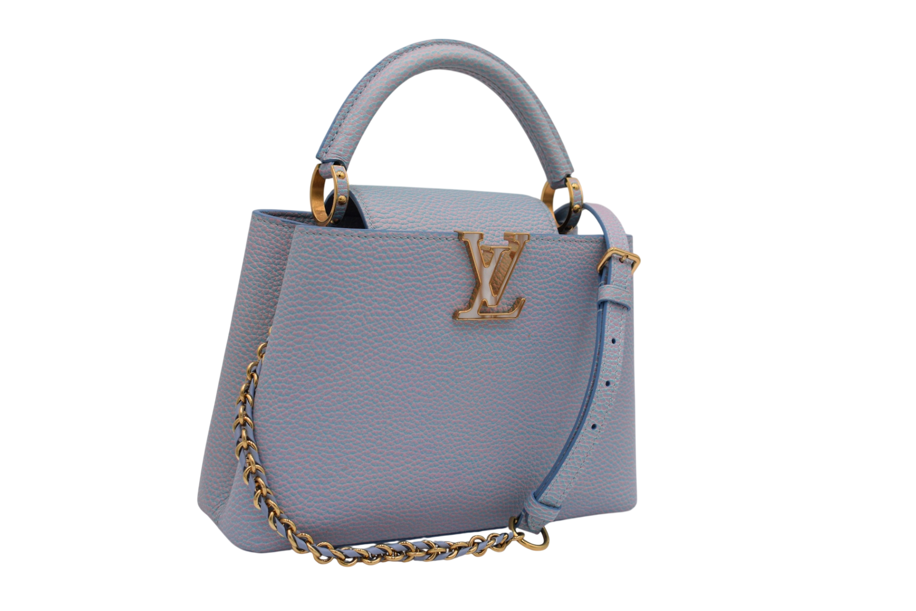 Capucines Taurillon Leather Mother of Pearl Trim