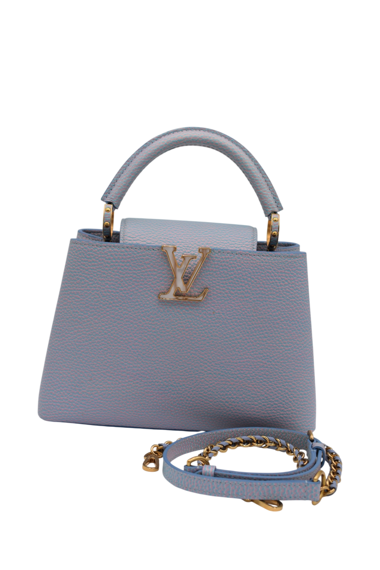 Capucines Taurillon Leather Mother of Pearl Trim