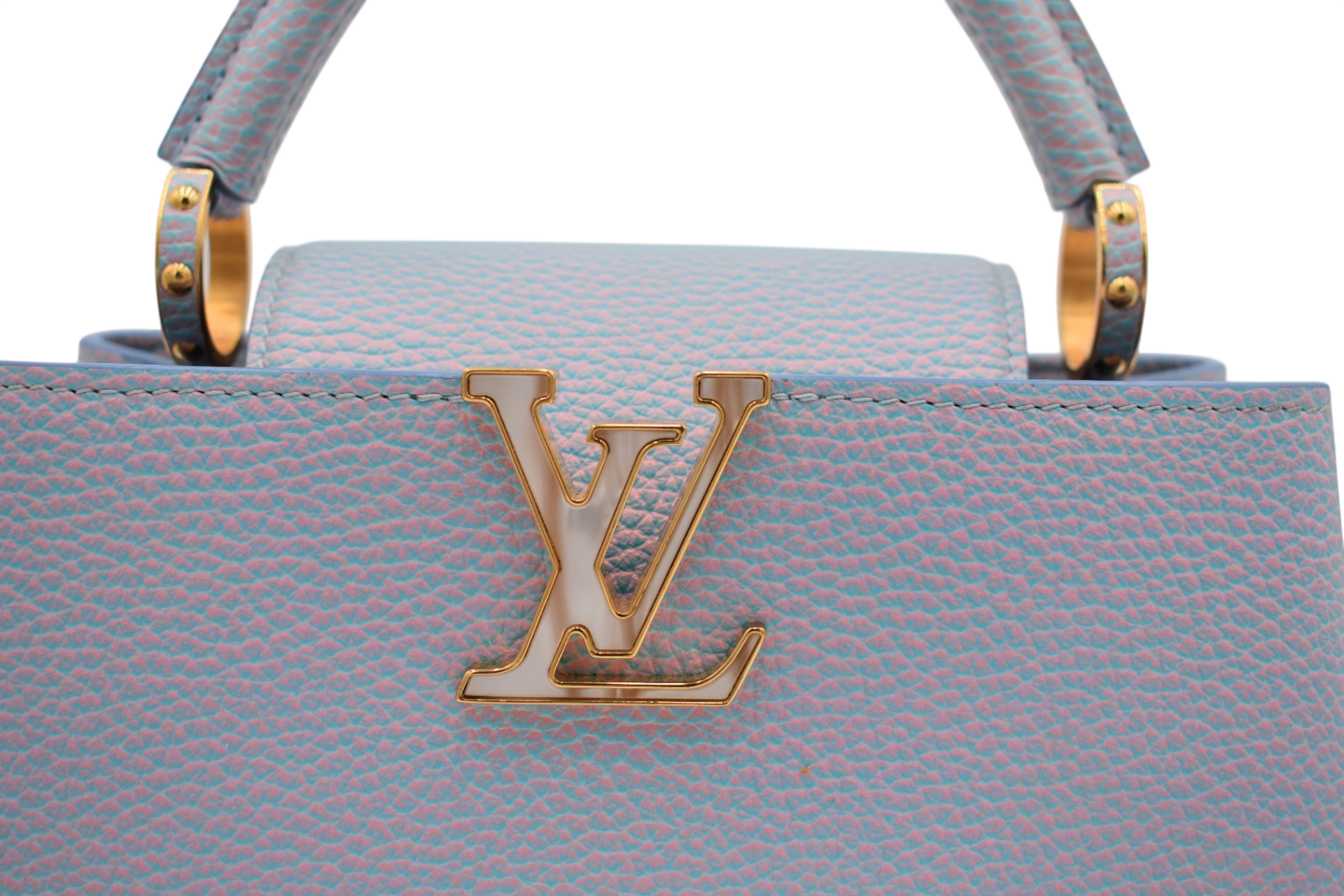 Capucines Taurillon Leather Mother of Pearl Trim
