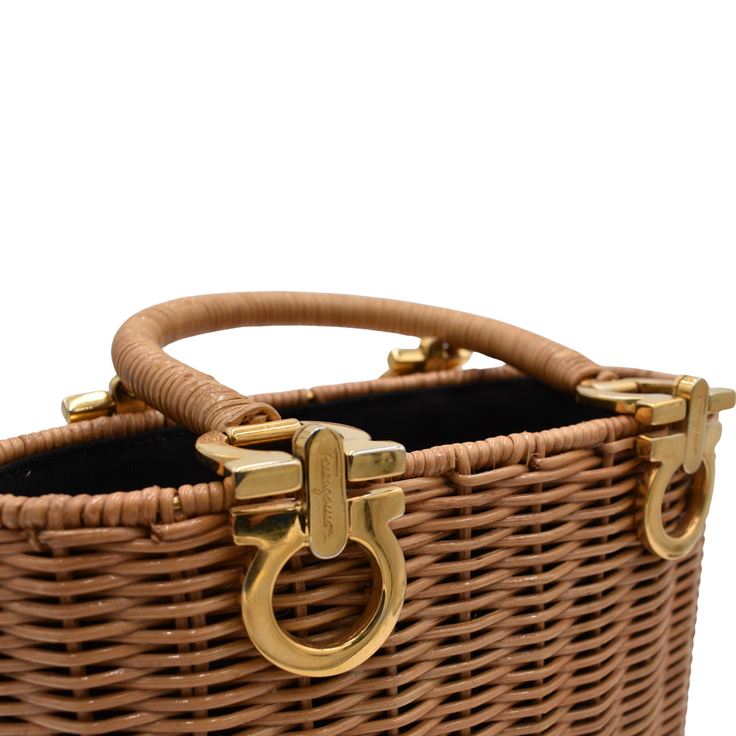 Rattan Top Handle Bag