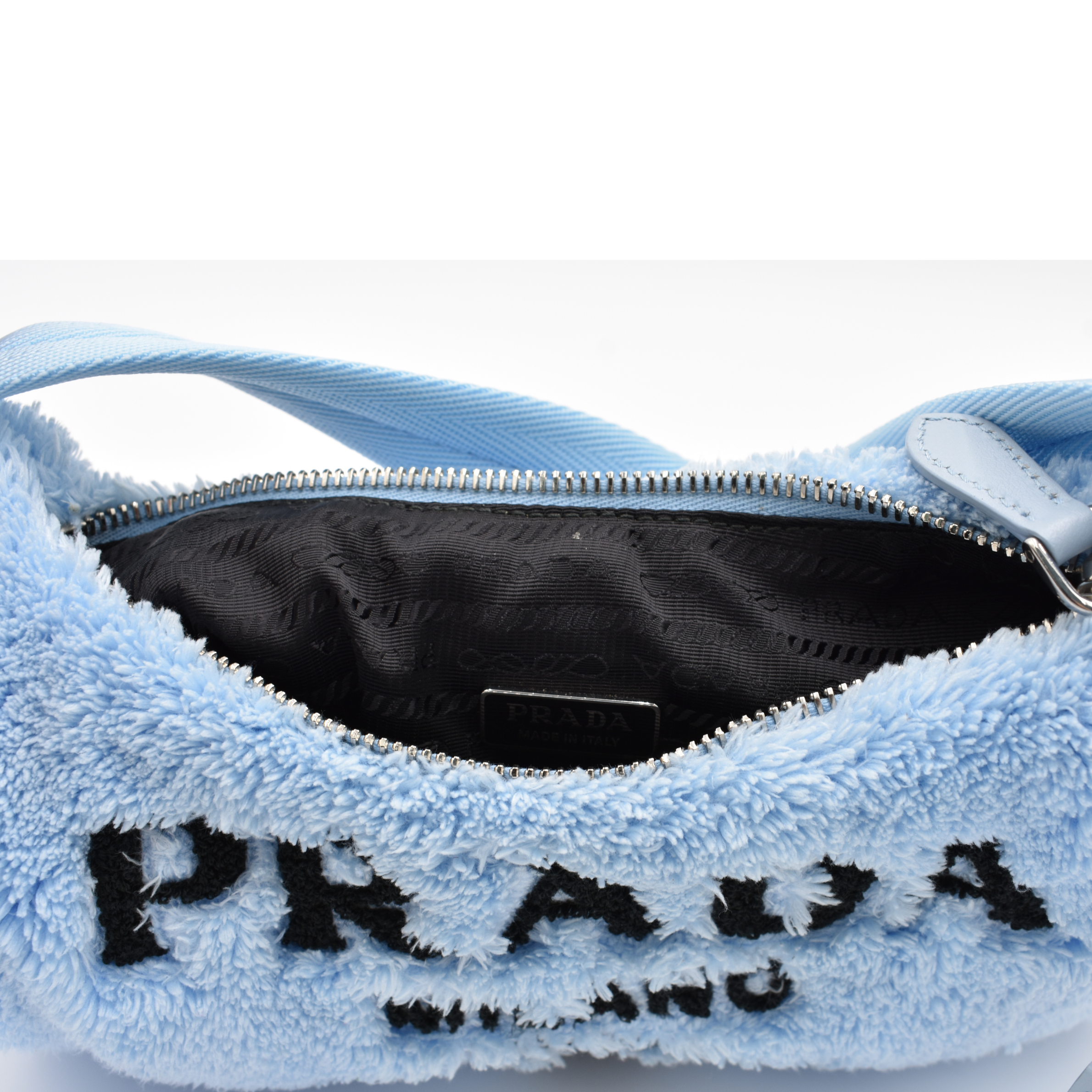 Re-Edition Terry Cloth Mini Blue Shoulder Bag
