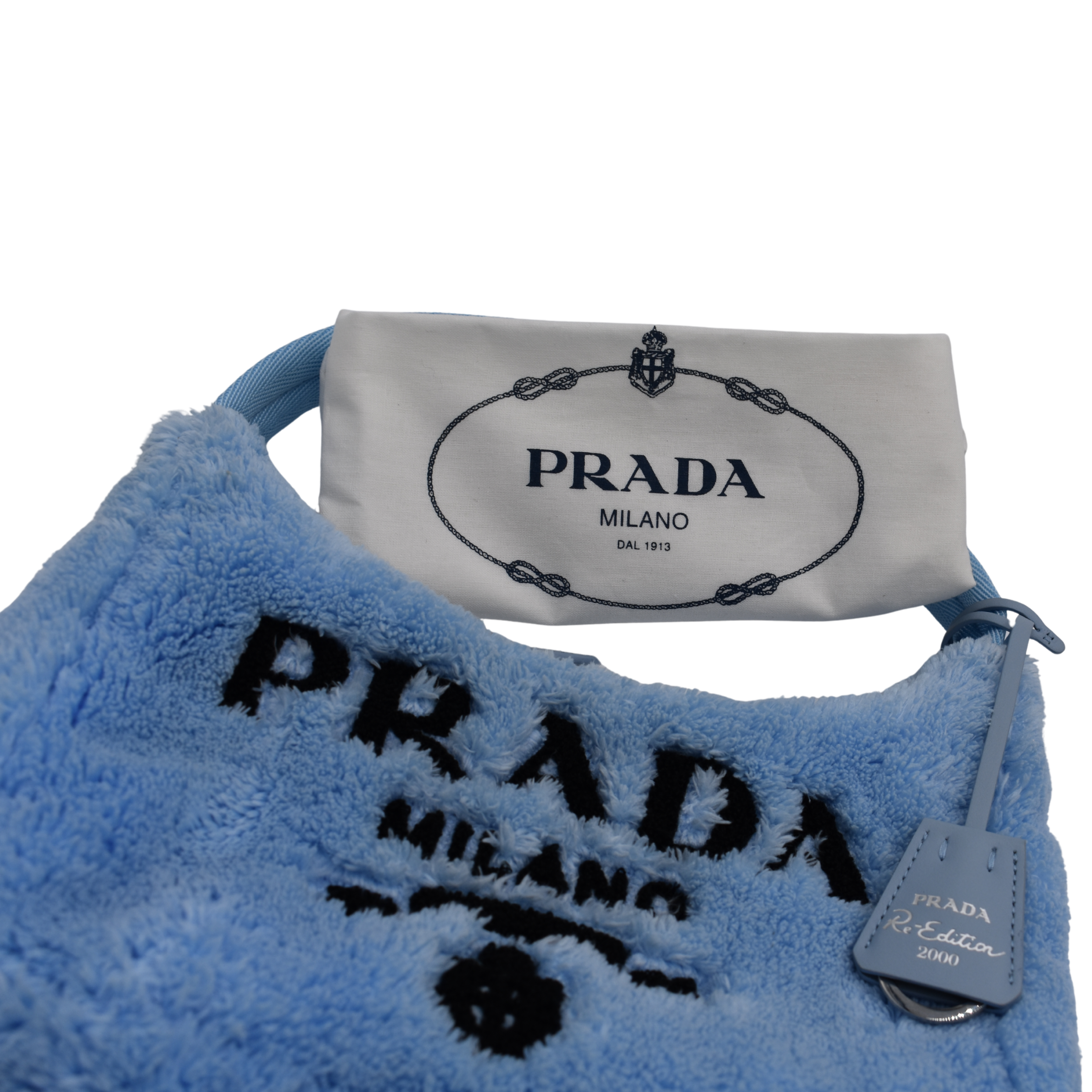 Re-Edition Terry Cloth Mini Blue Shoulder Bag