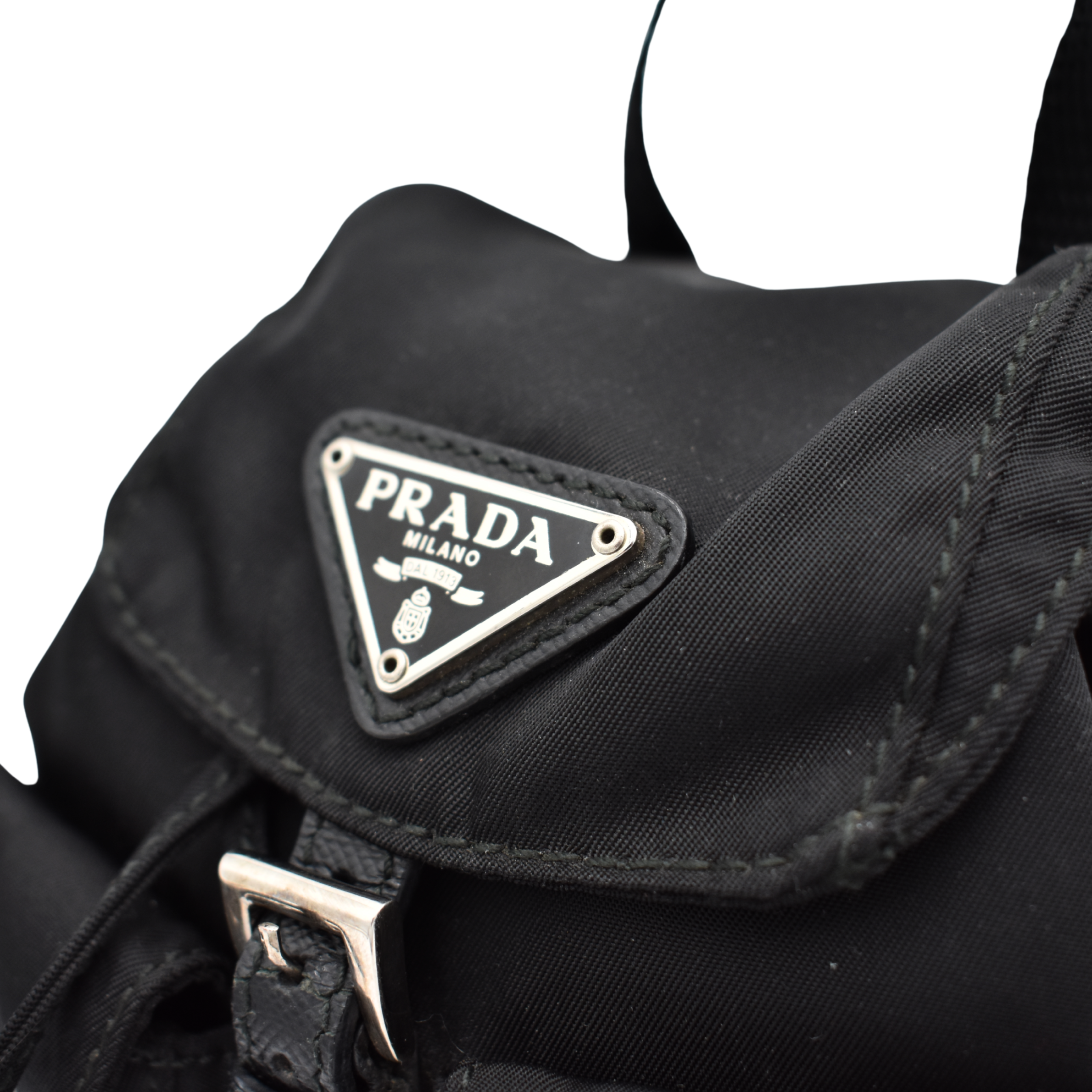 Black Nylon Mini Crossbody Backpack