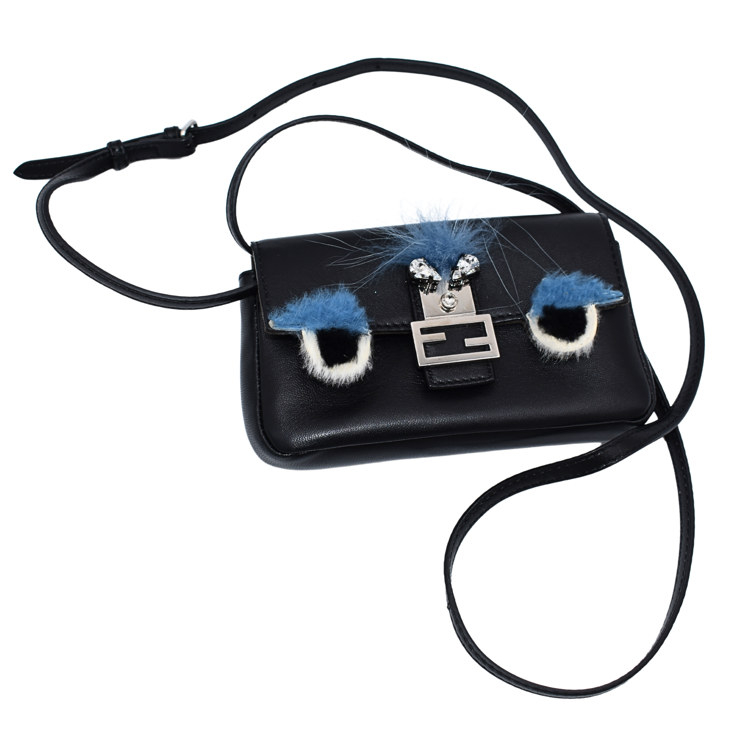 Black Leather Monster Mini Bag