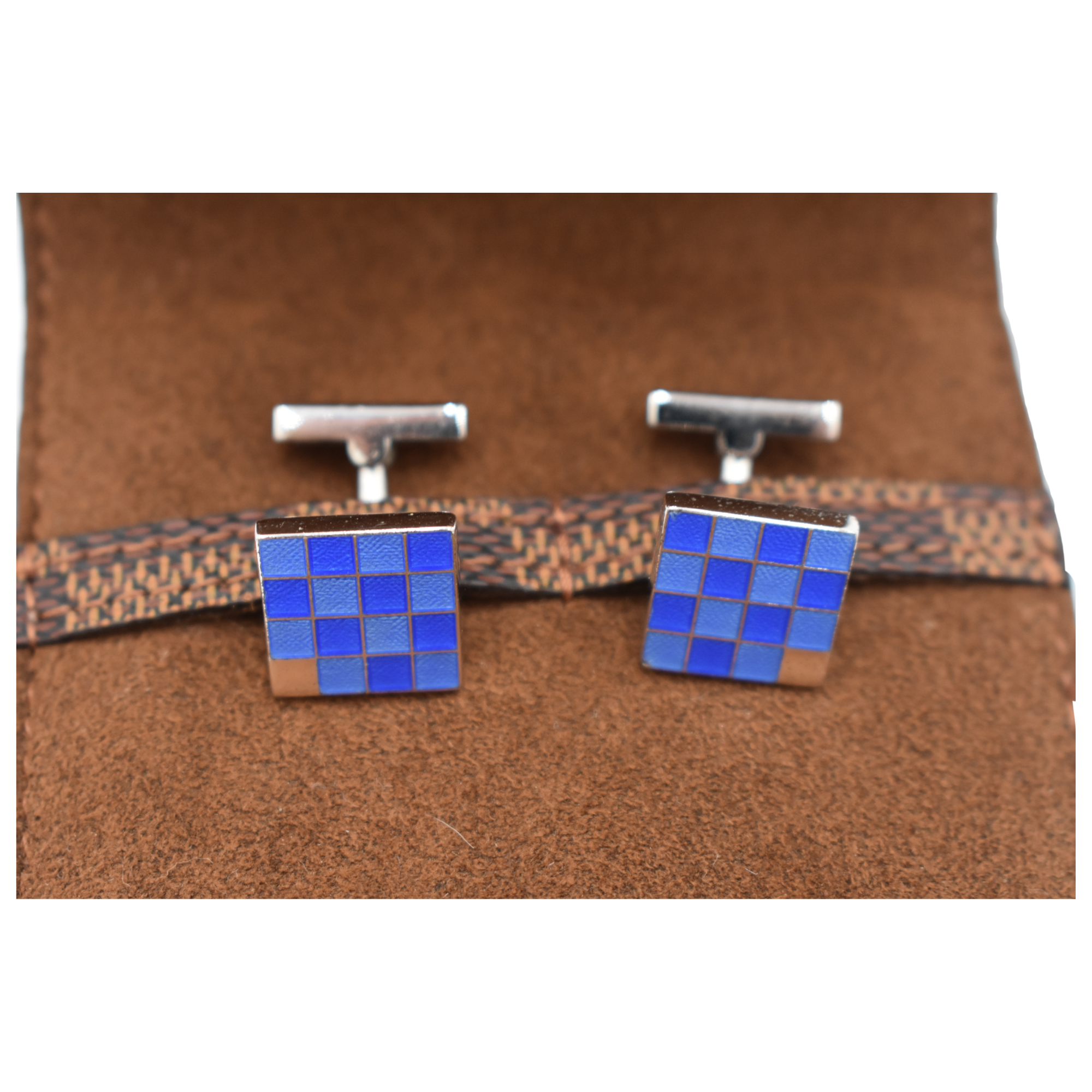 Cufflinks in Damier Ebene Case