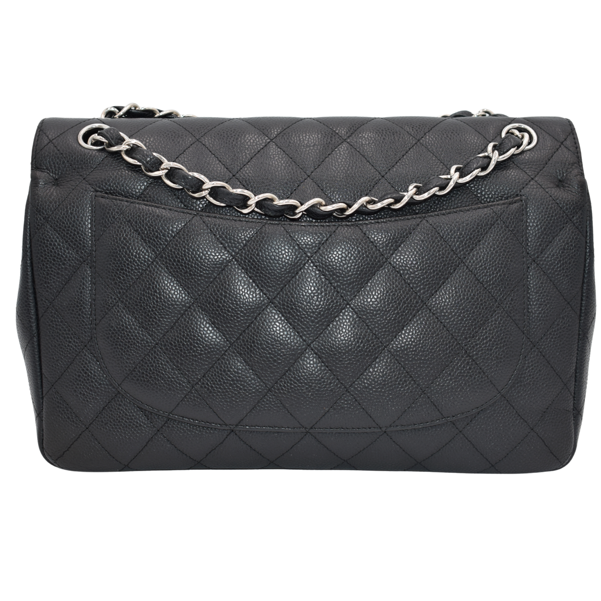 Jumbo Black Caviar Double Flap