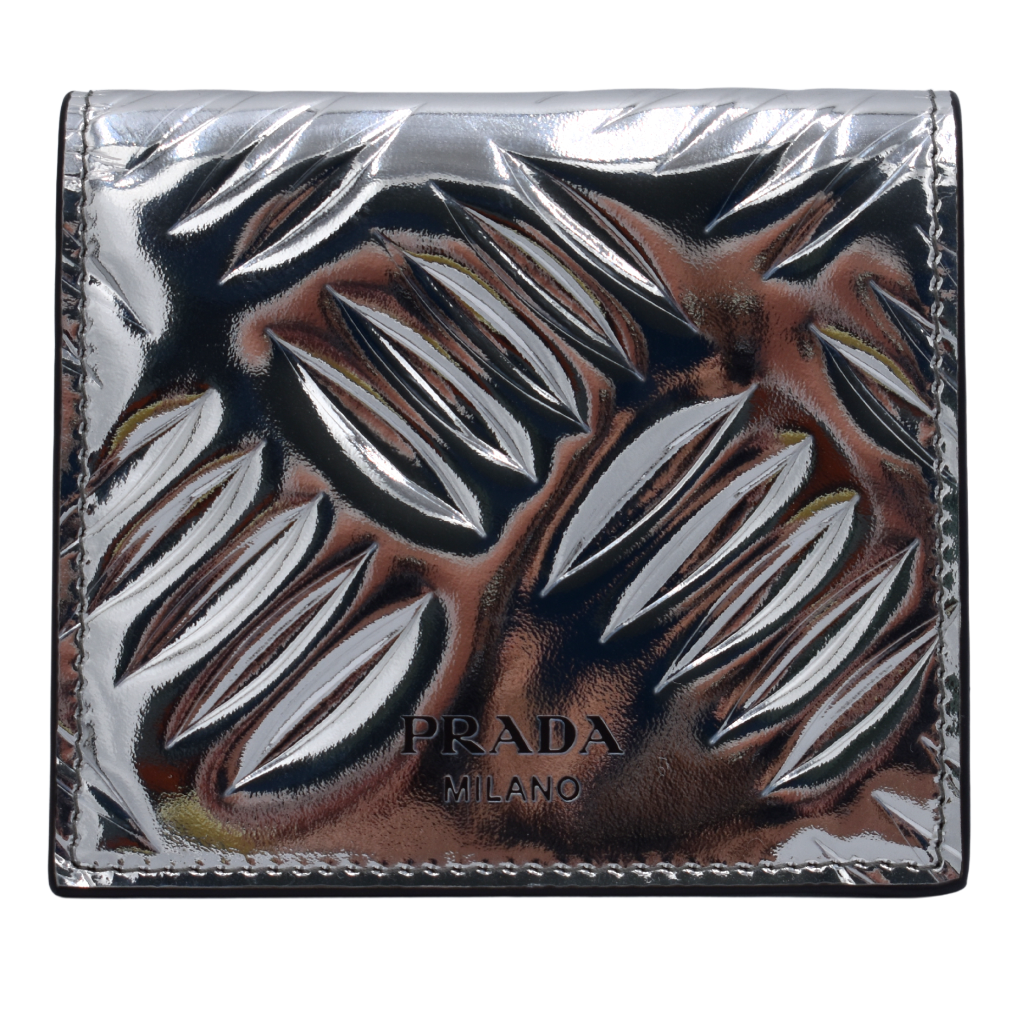 Spazzolato Bifold Metallic Silver Wallet