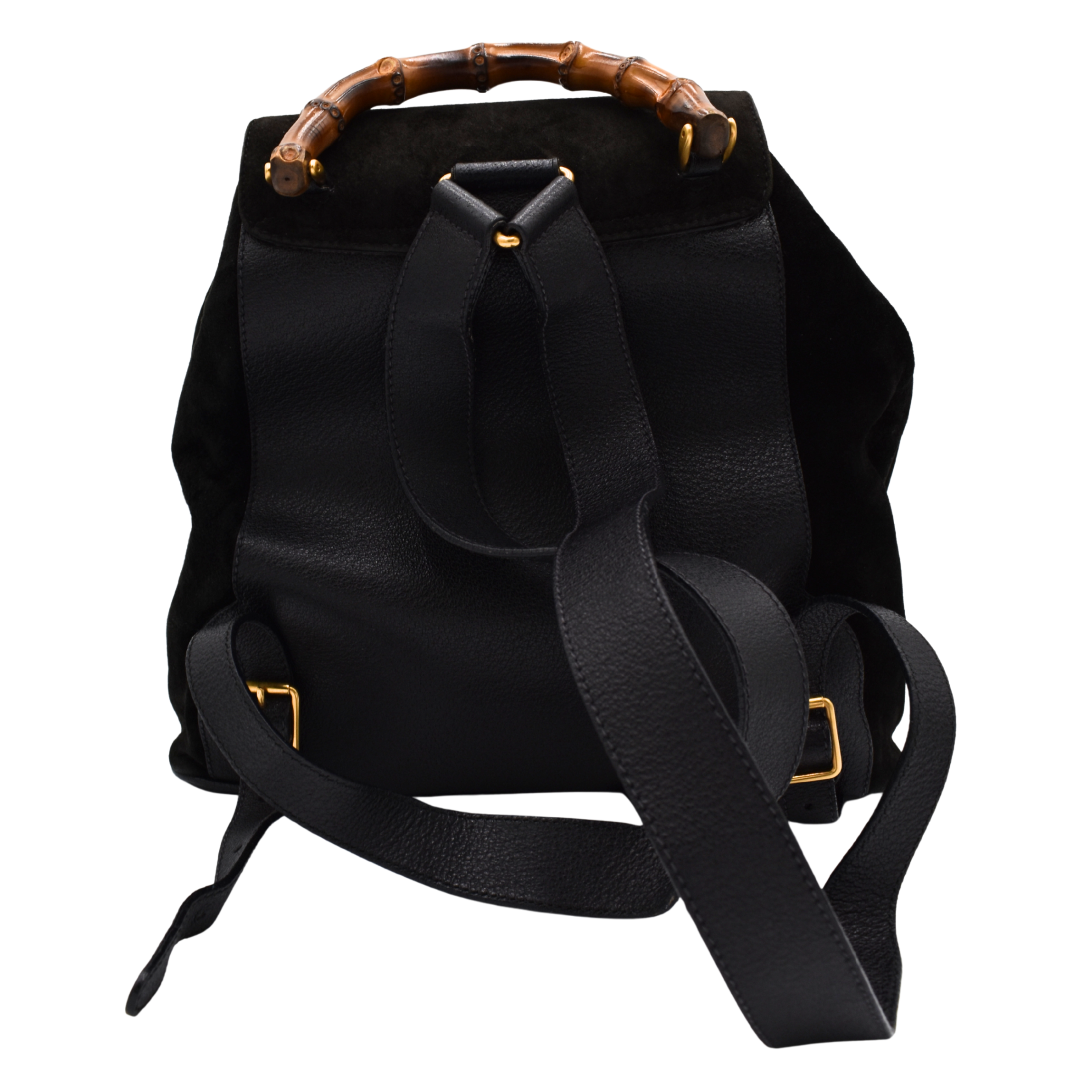 Bamboo Black Suede Backpack