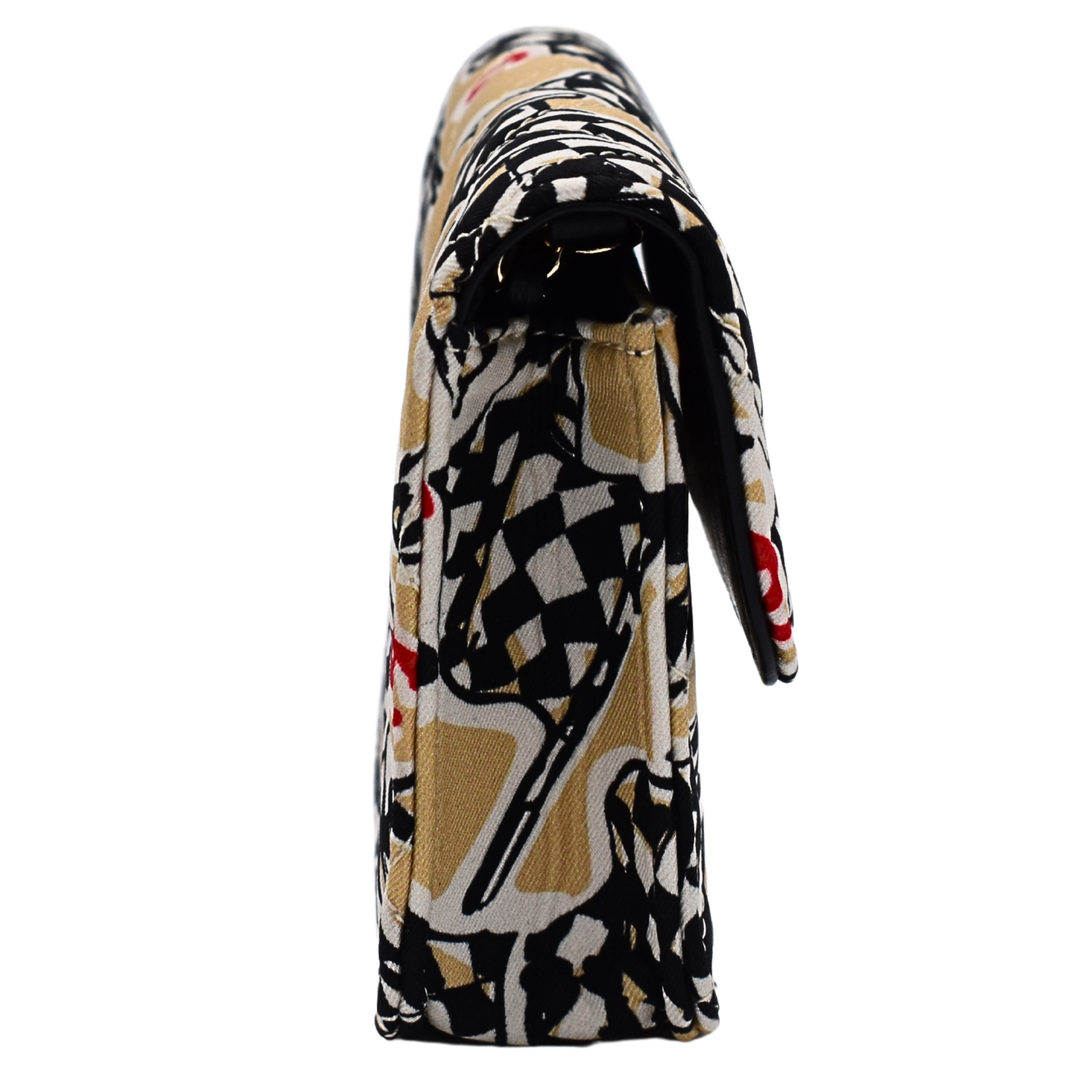 Check Flag Printed Mini Bag on Chain