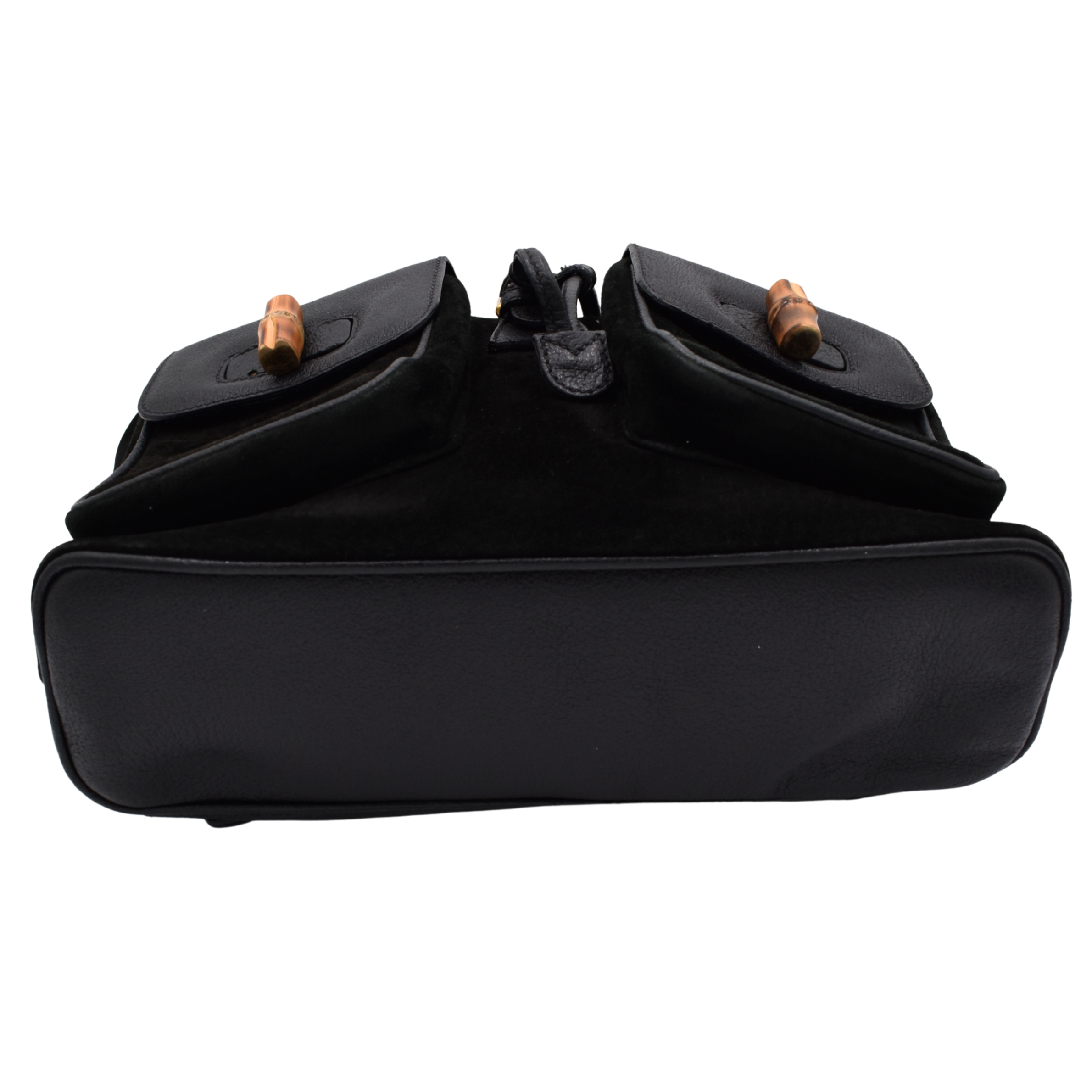 Bamboo Black Suede Backpack