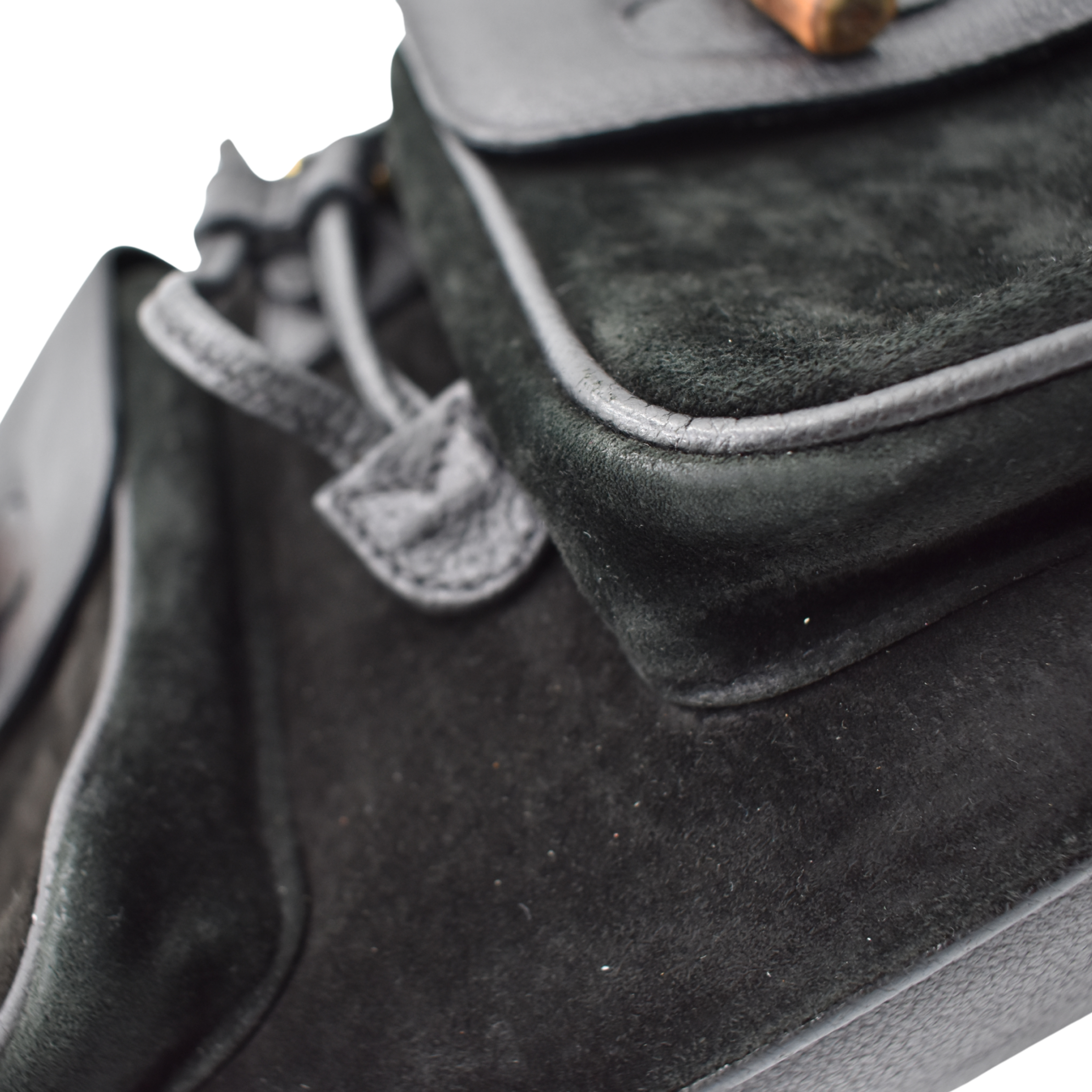Bamboo Black Suede Backpack