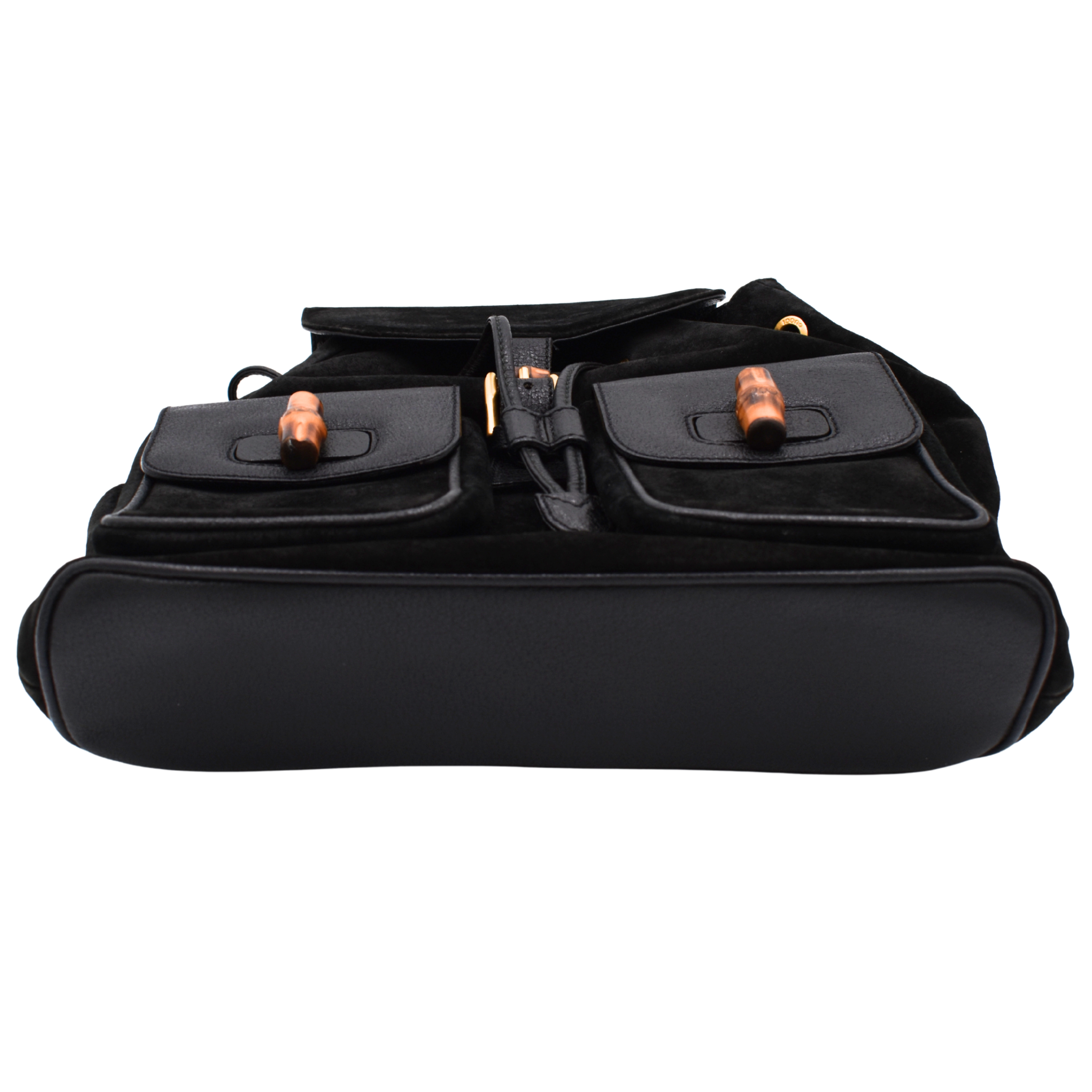 Bamboo Black Suede Backpack