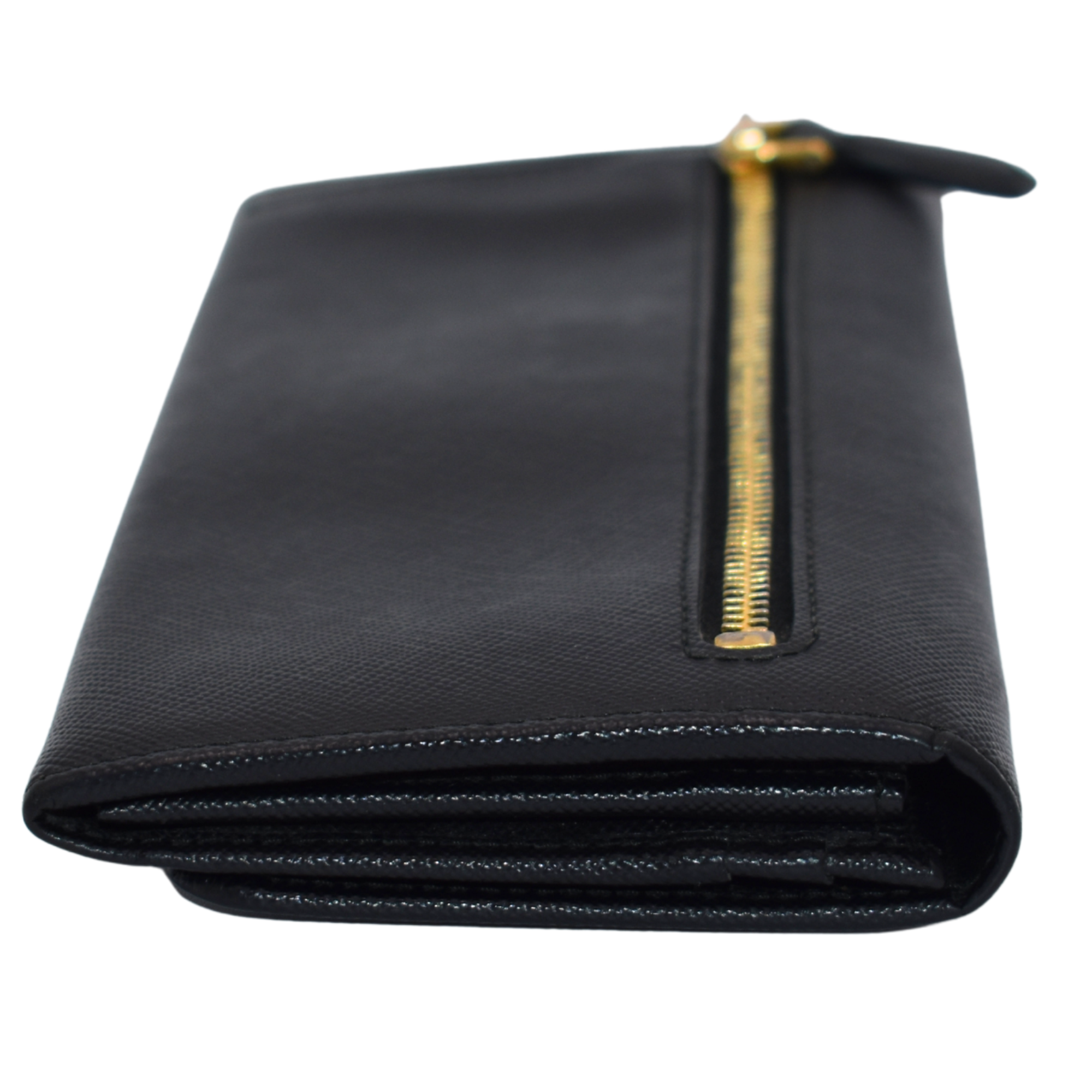 Large Black Saffiano Fold Over Wallet