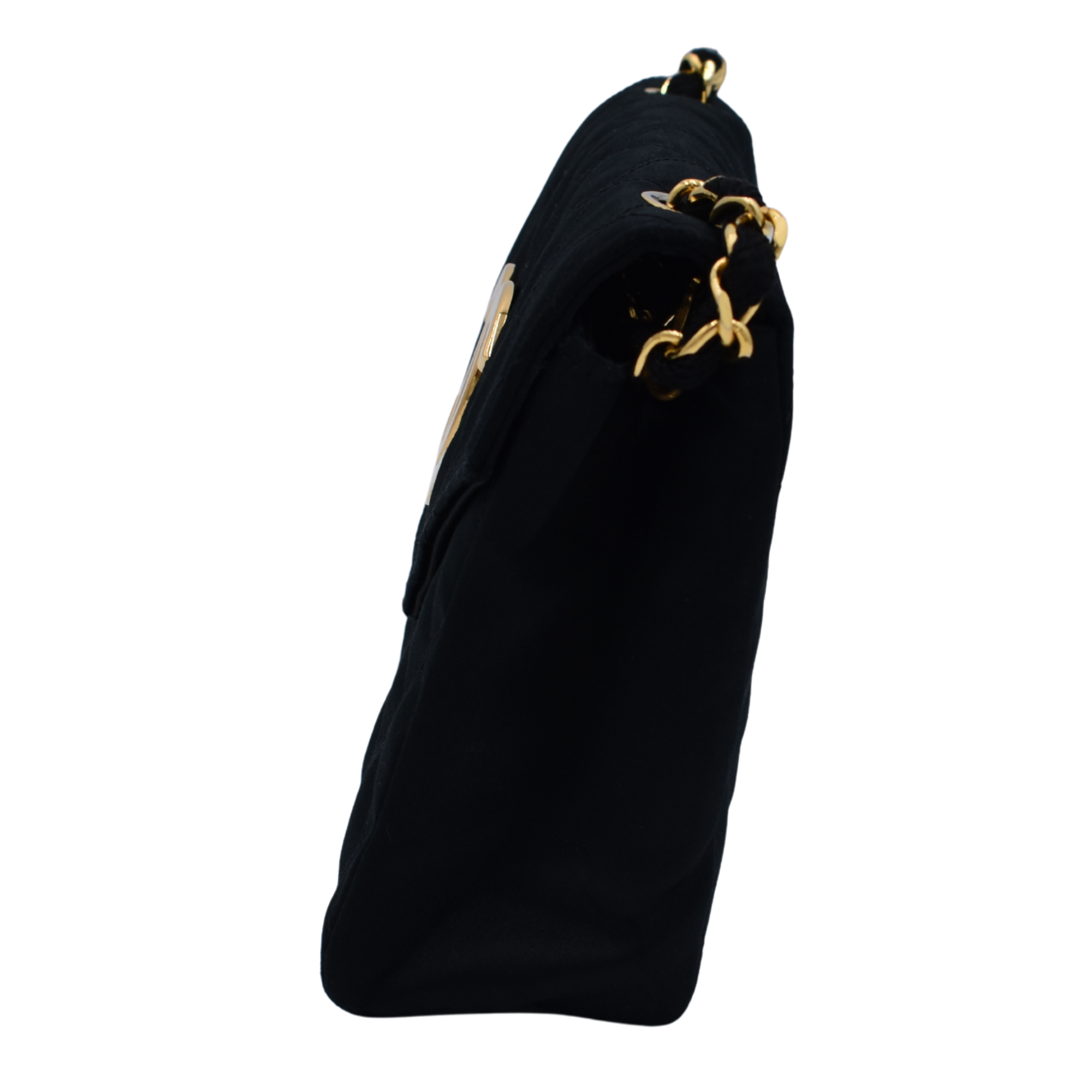 Black Quilted Satin Bag