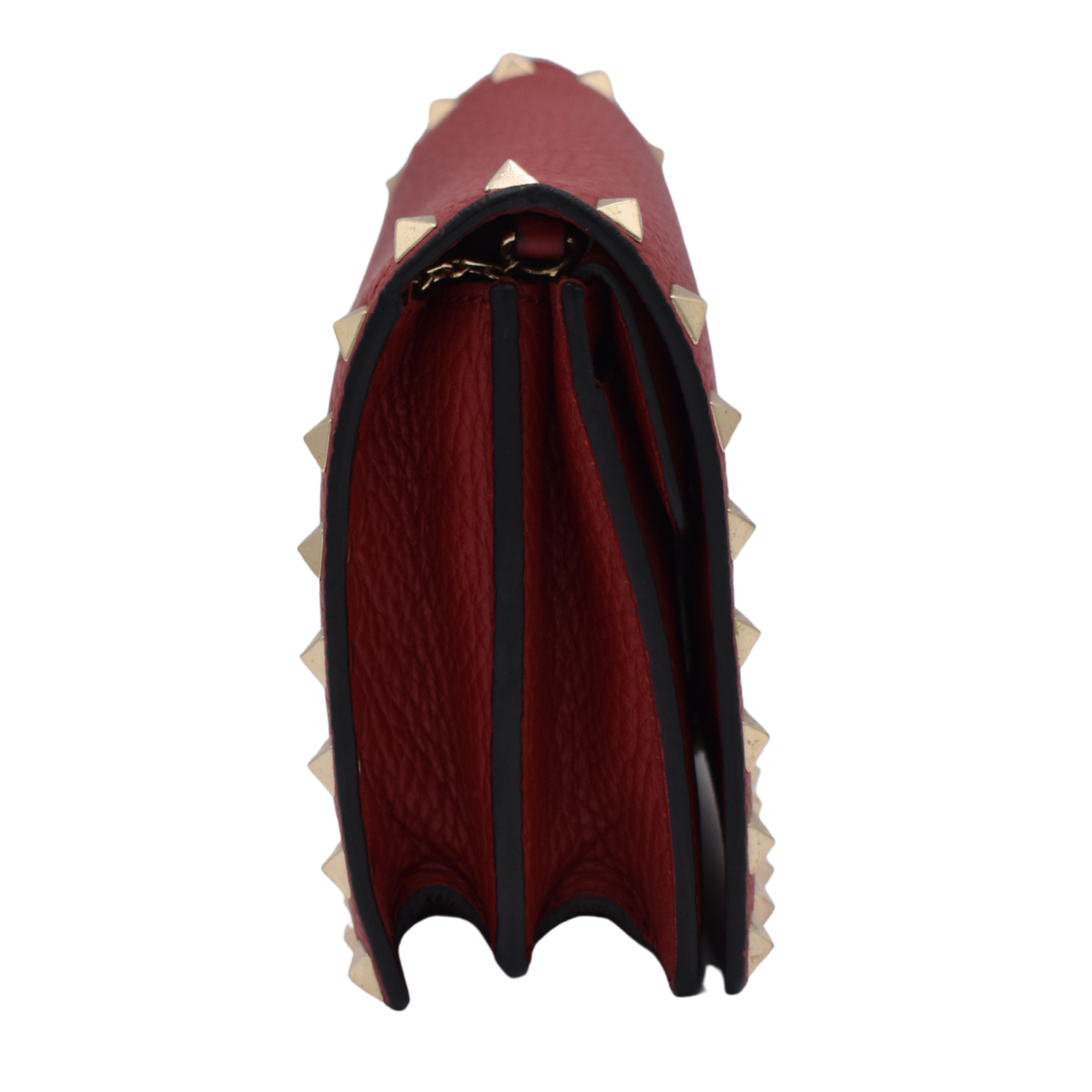 Red Rockstud Wallet on Chain