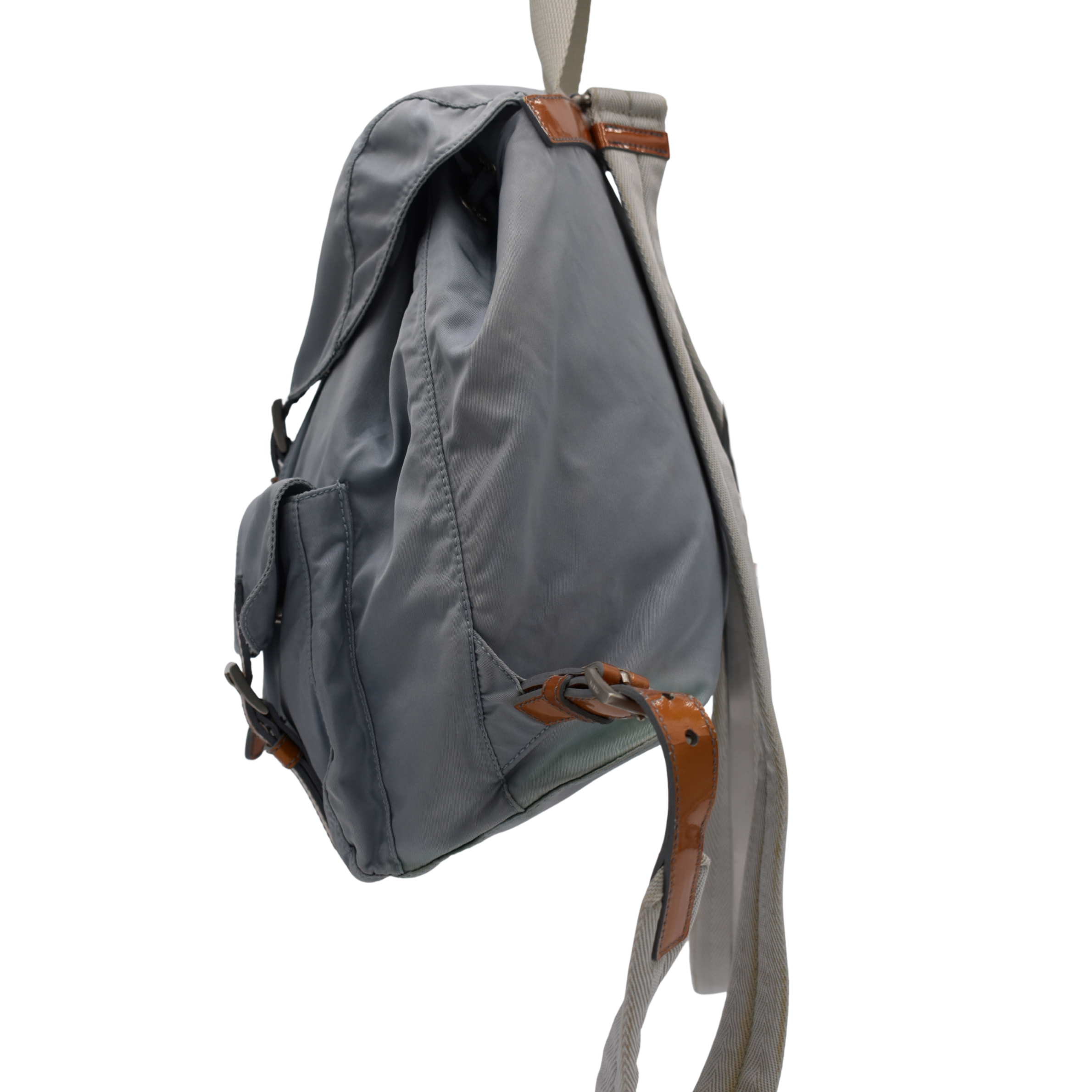 Nylon Light Blue Backpack