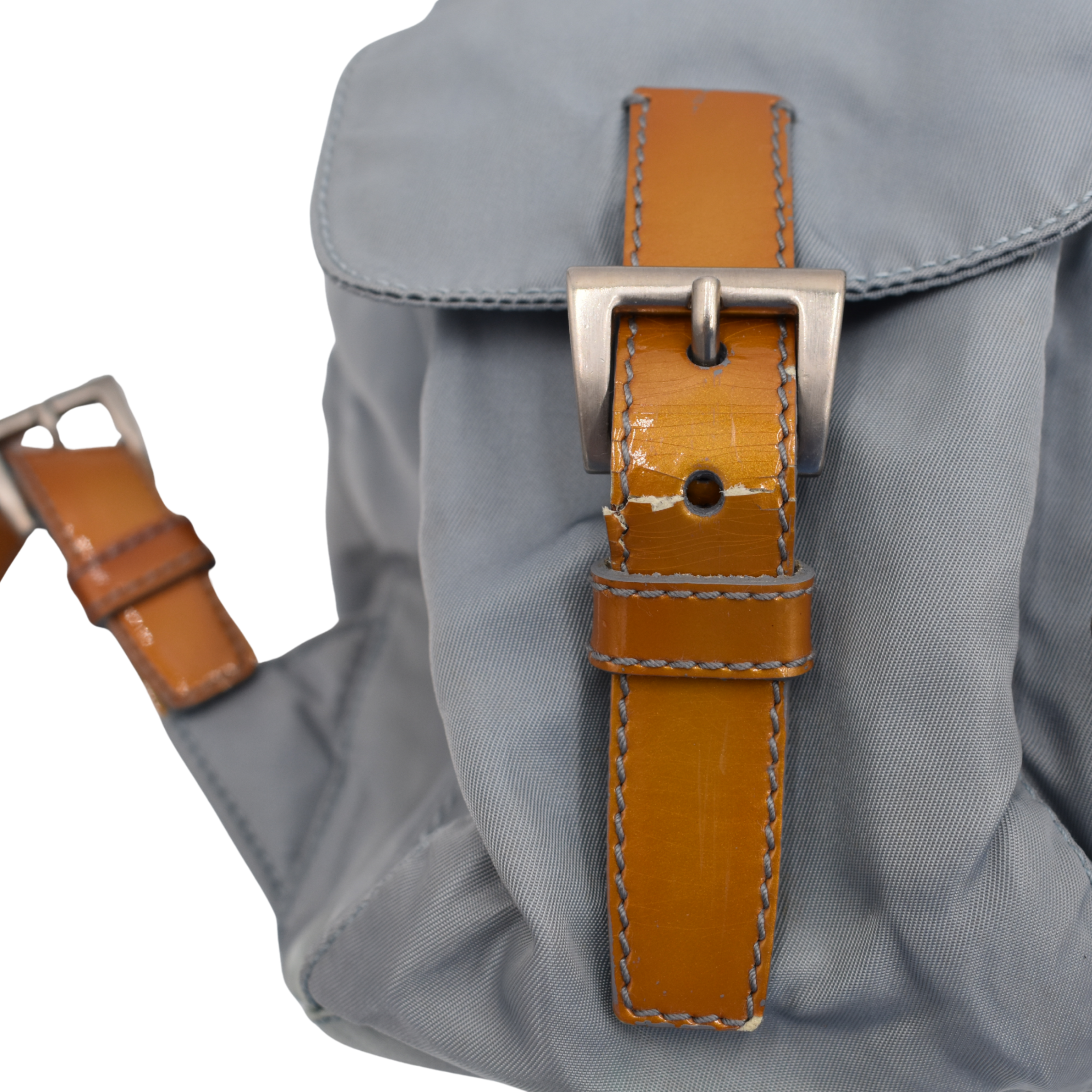 Nylon Light Blue Backpack