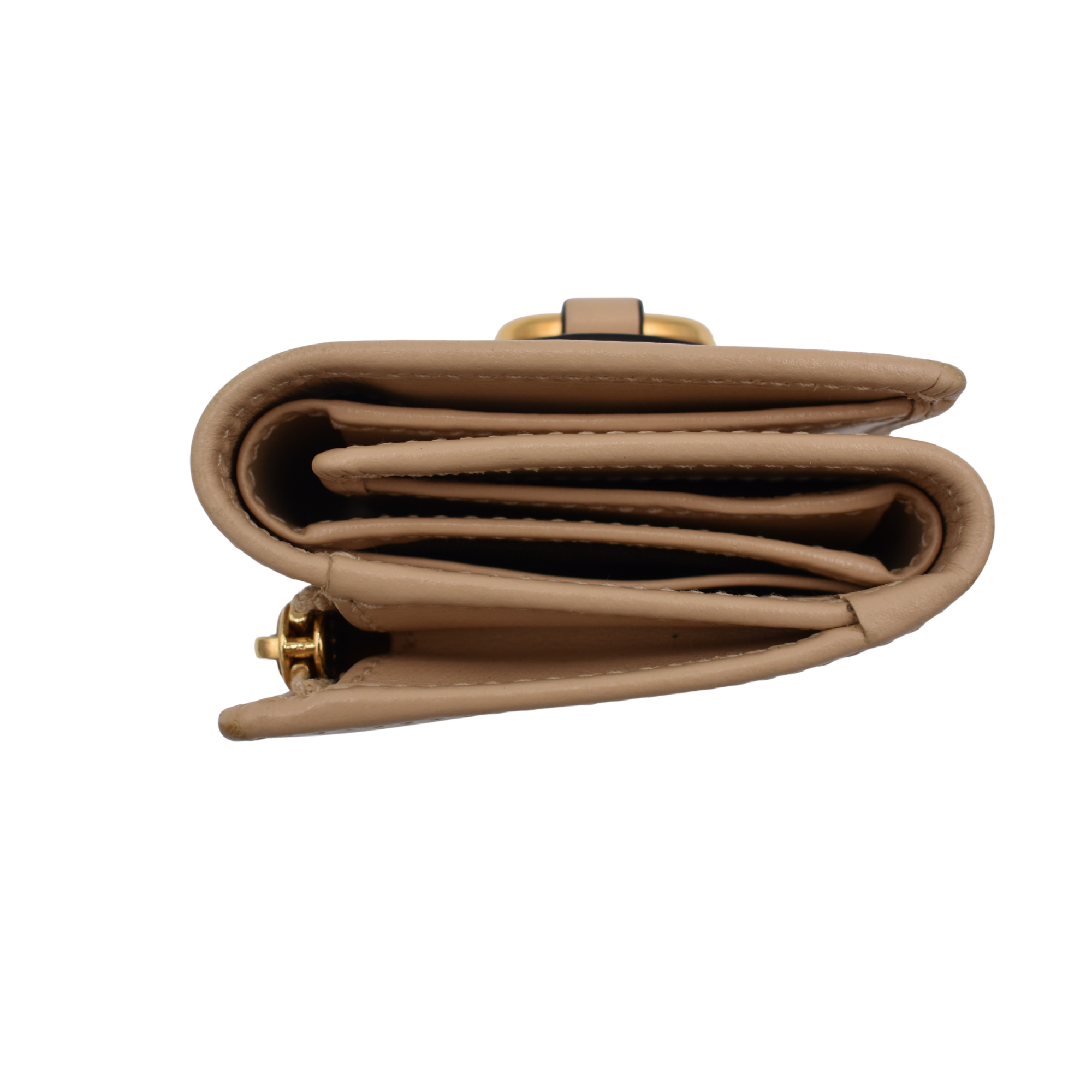 Beige Leather Horsebit 1955 Compact Wallet
