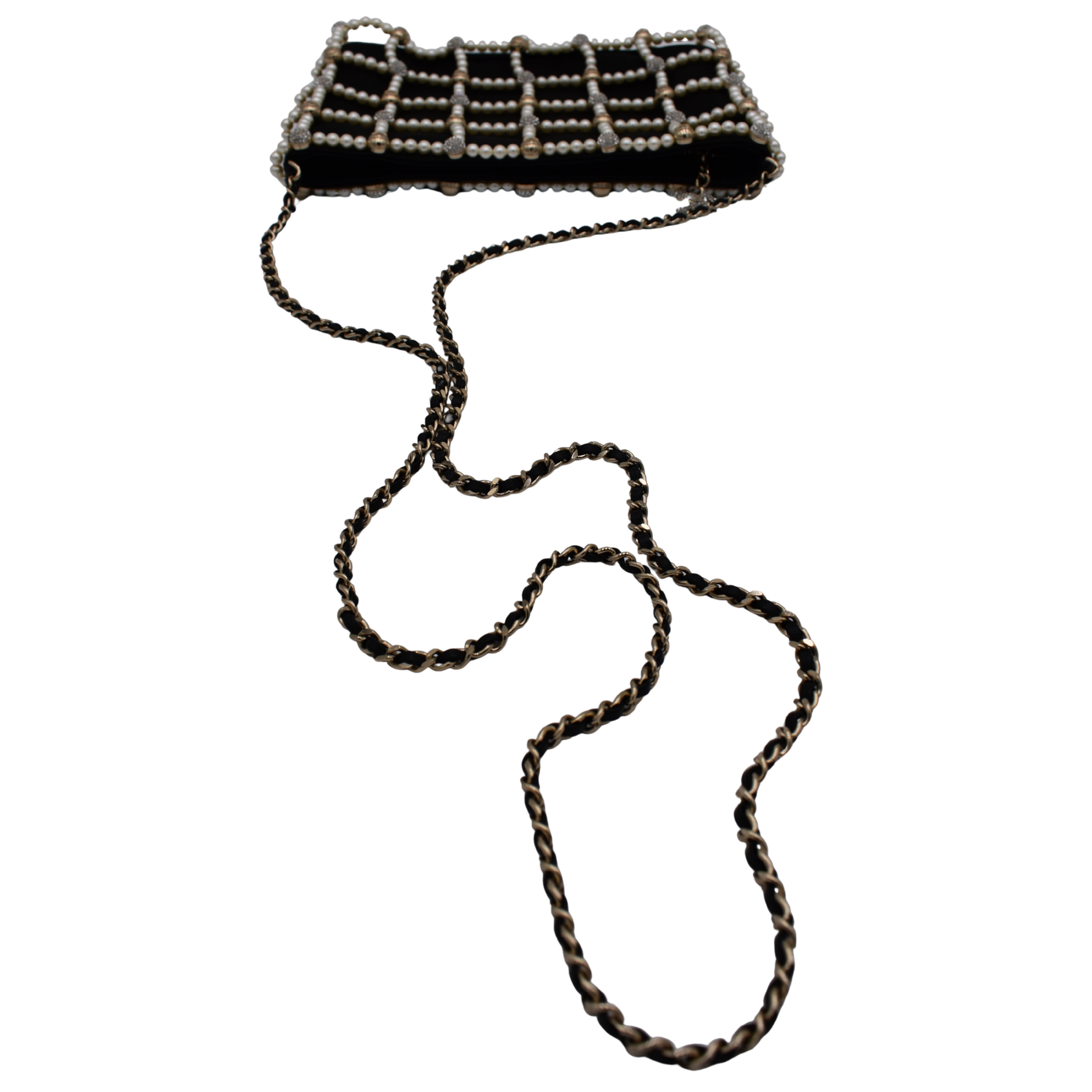 Satin Pearl Frame Crossbody Evening Bag