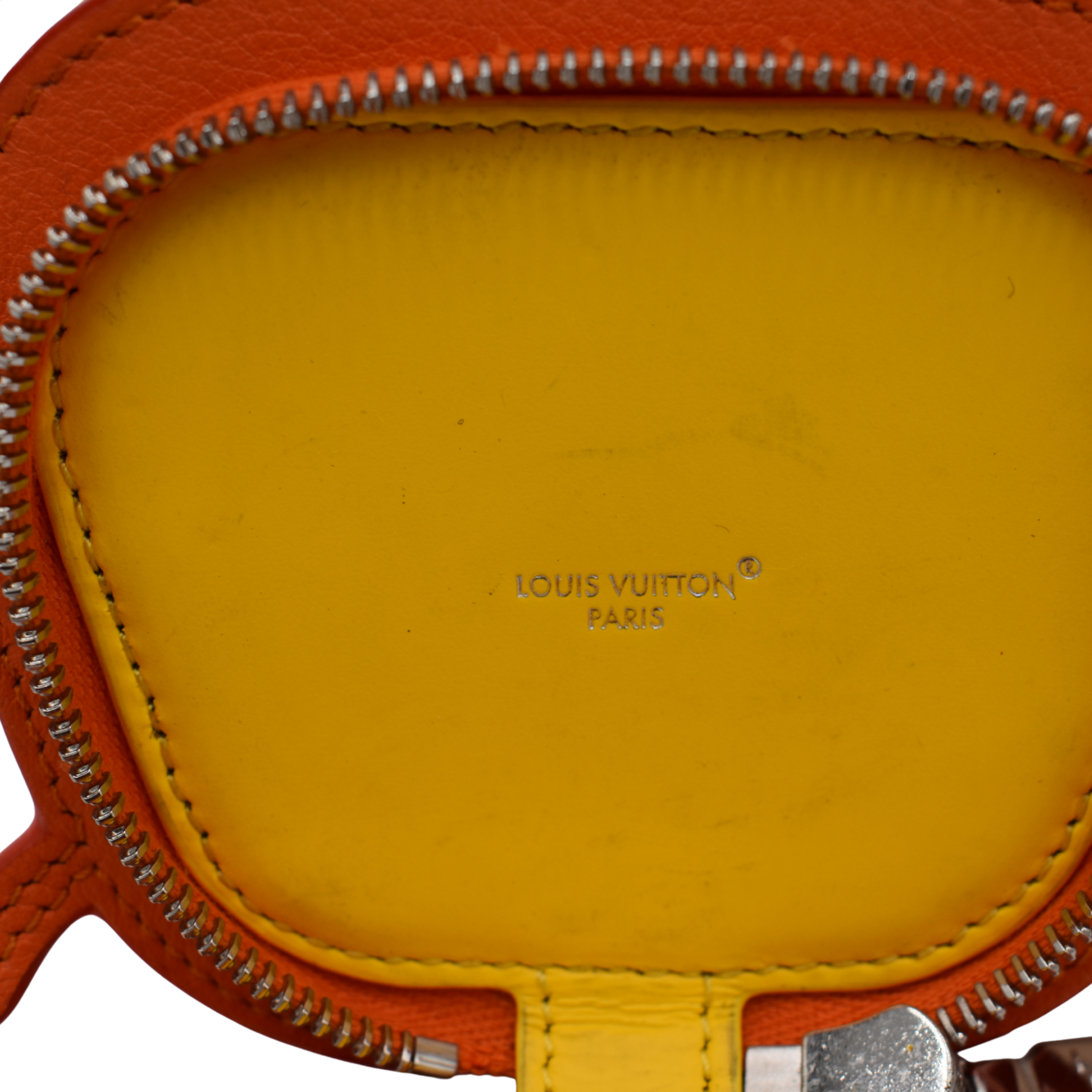 Orange Monogram Crab Bag Charm