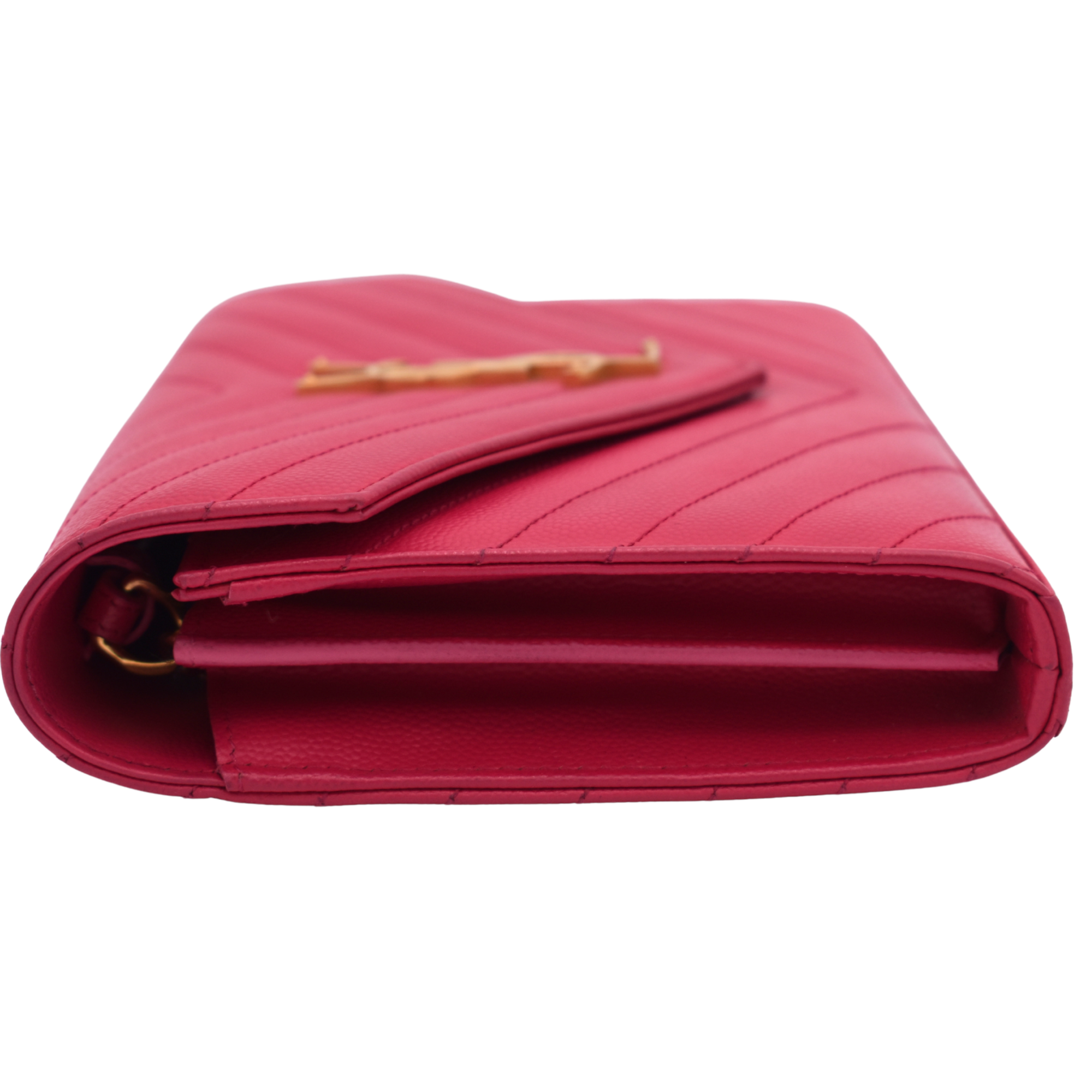 Pink Cassandre Chevron Wallet on Chain
