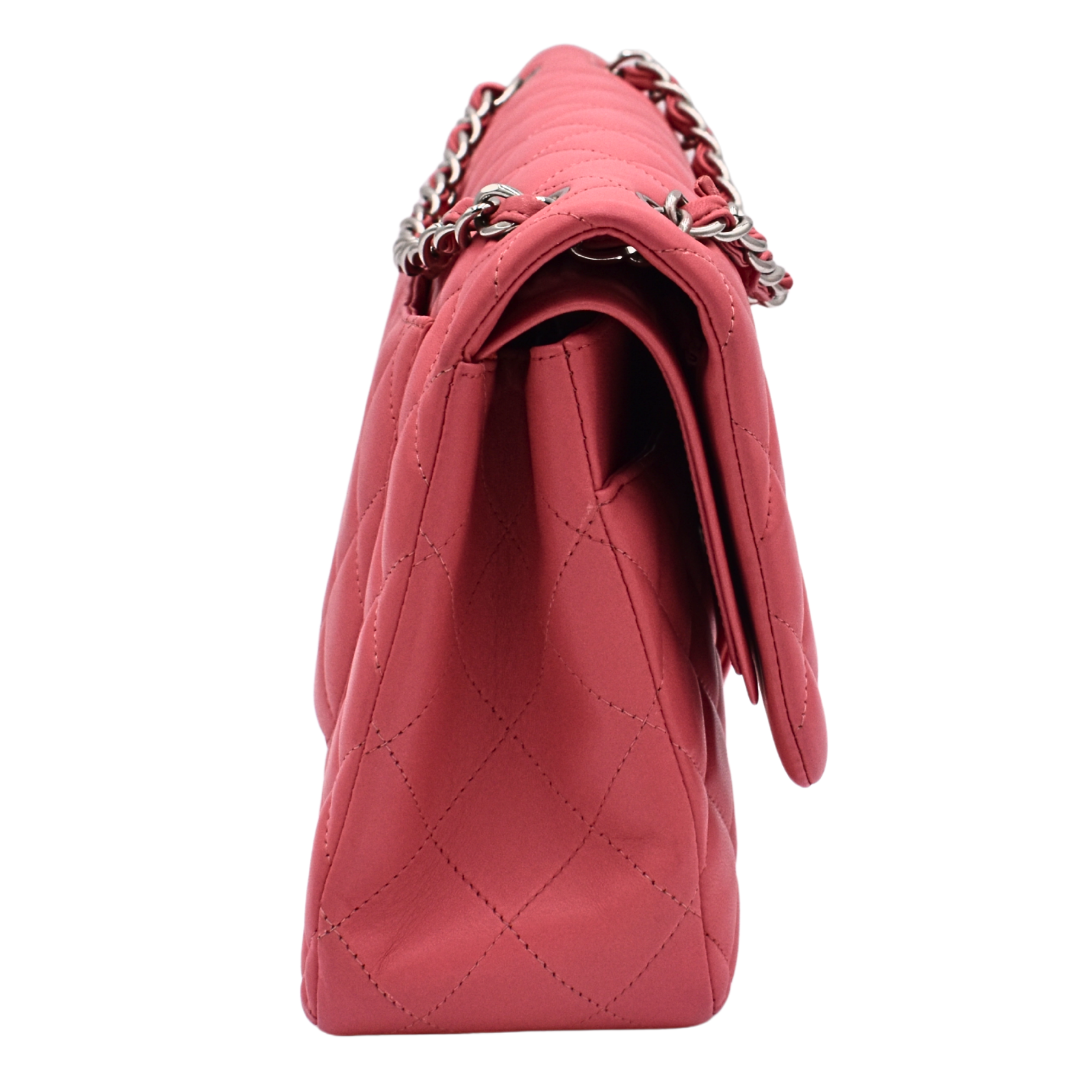 Jumbo Lambskin Pink Double Flap