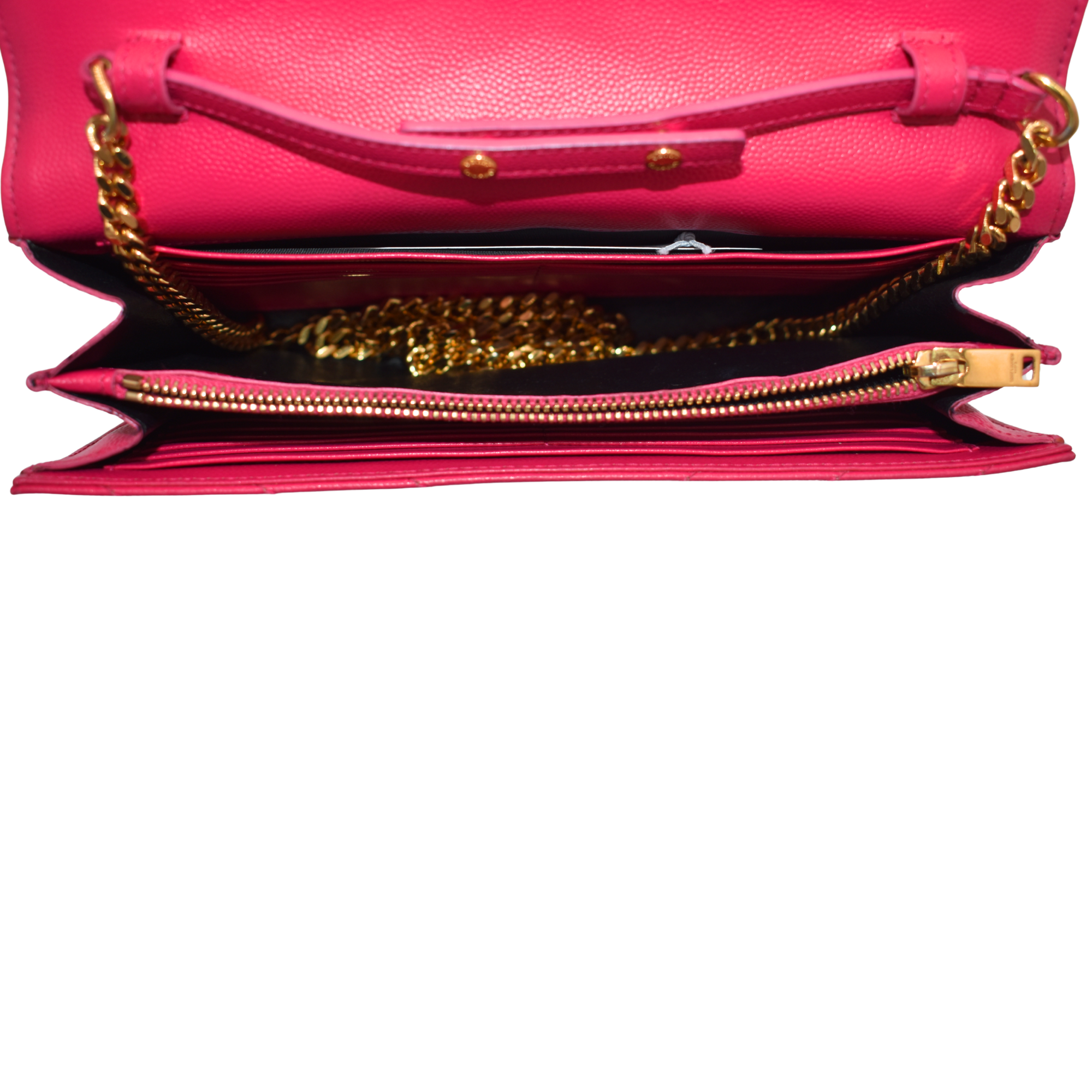 Pink Cassandre Chevron Wallet on Chain