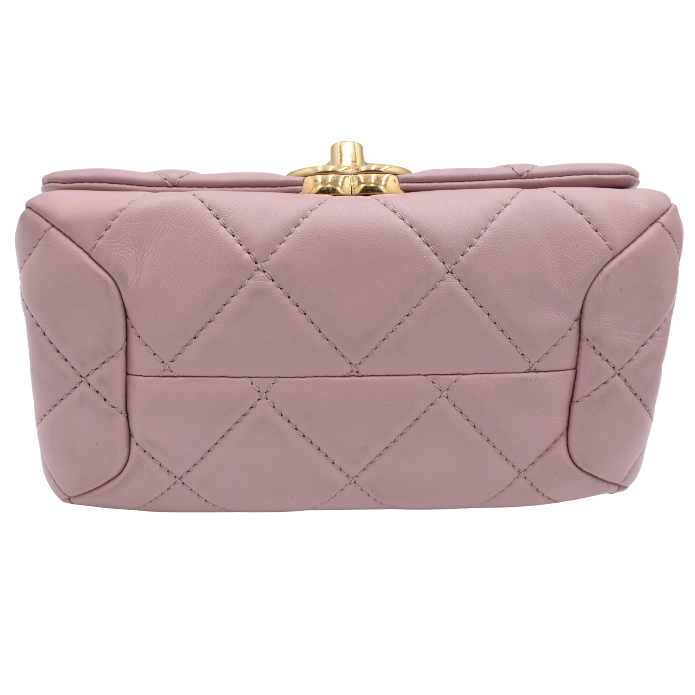 Pink Quilted Lambskin Mini Flap