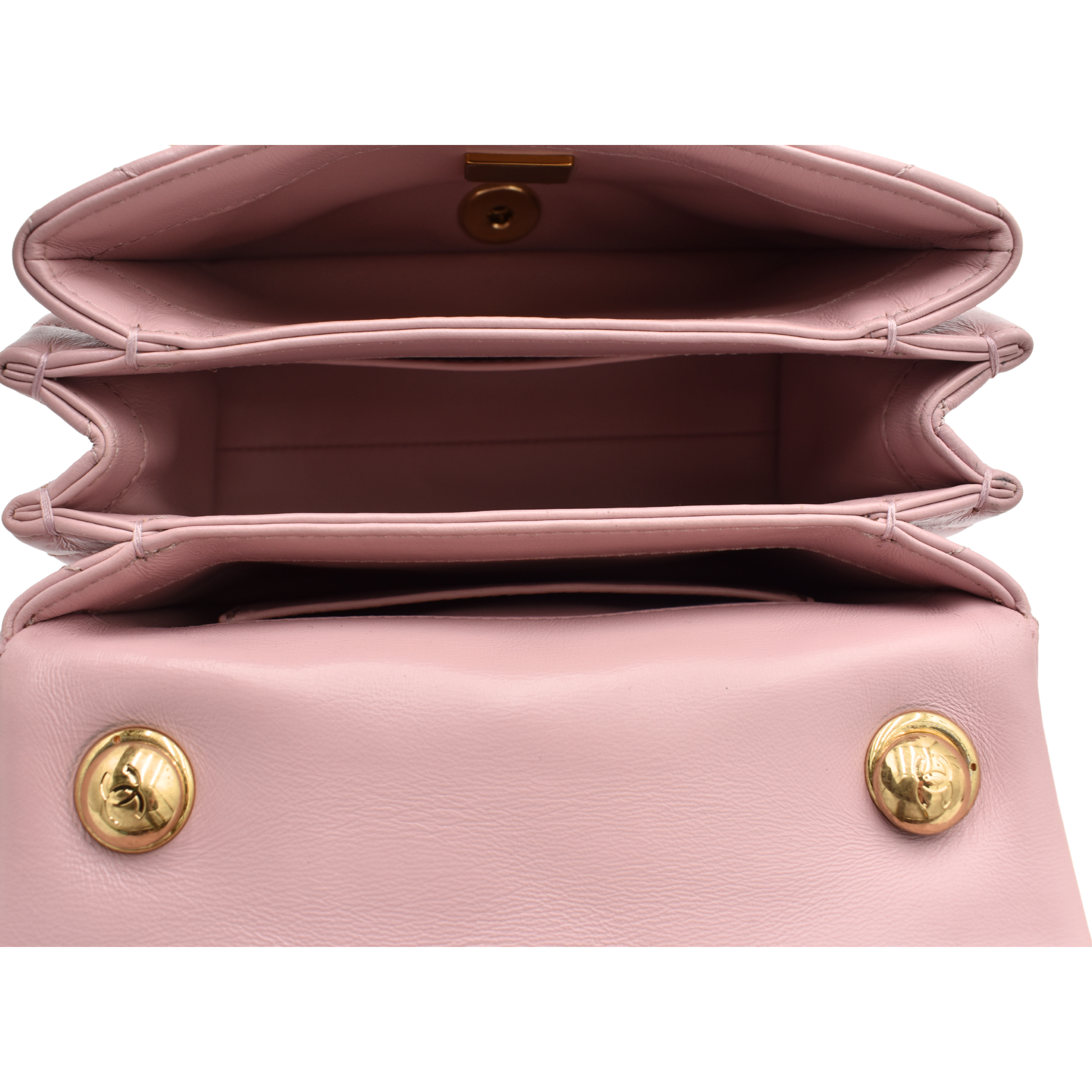 Pink Quilted Lambskin Mini Flap