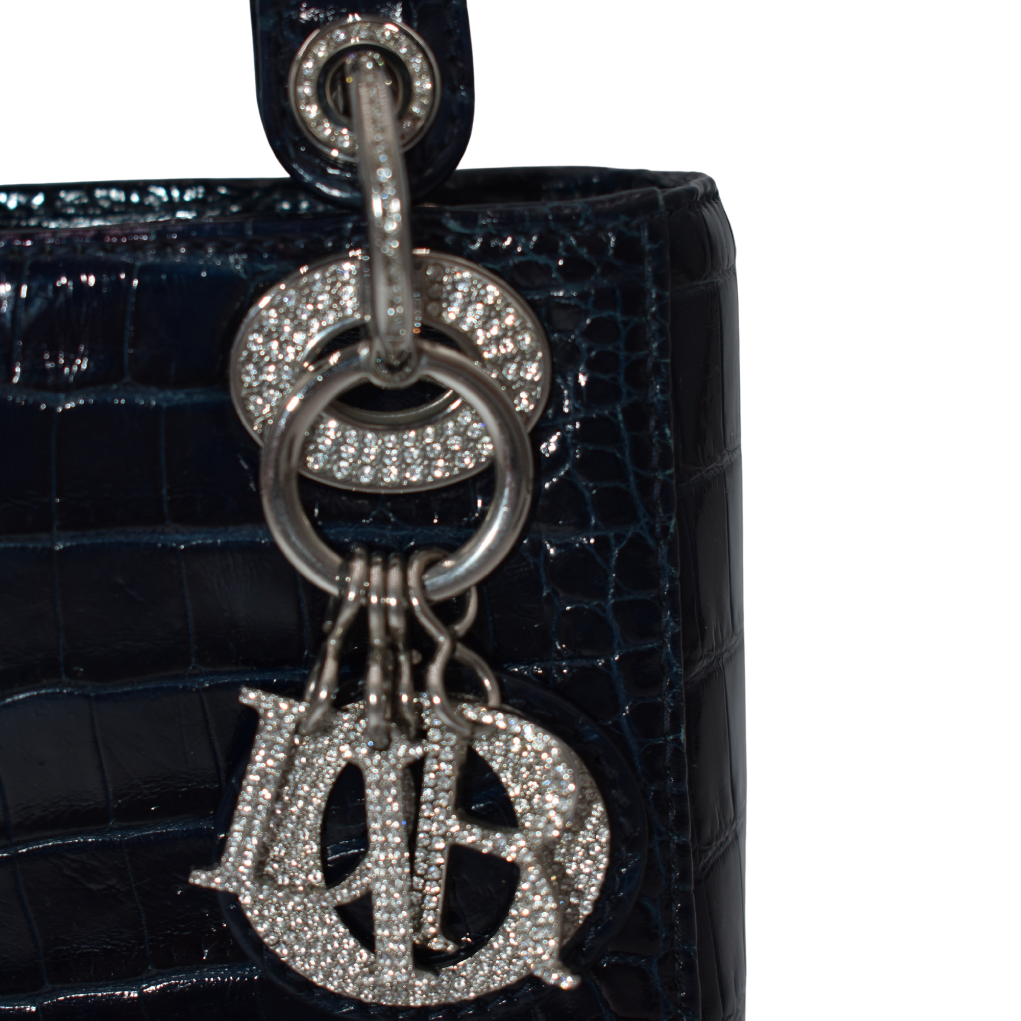 Navy Alligator Lady Dior with Crystals